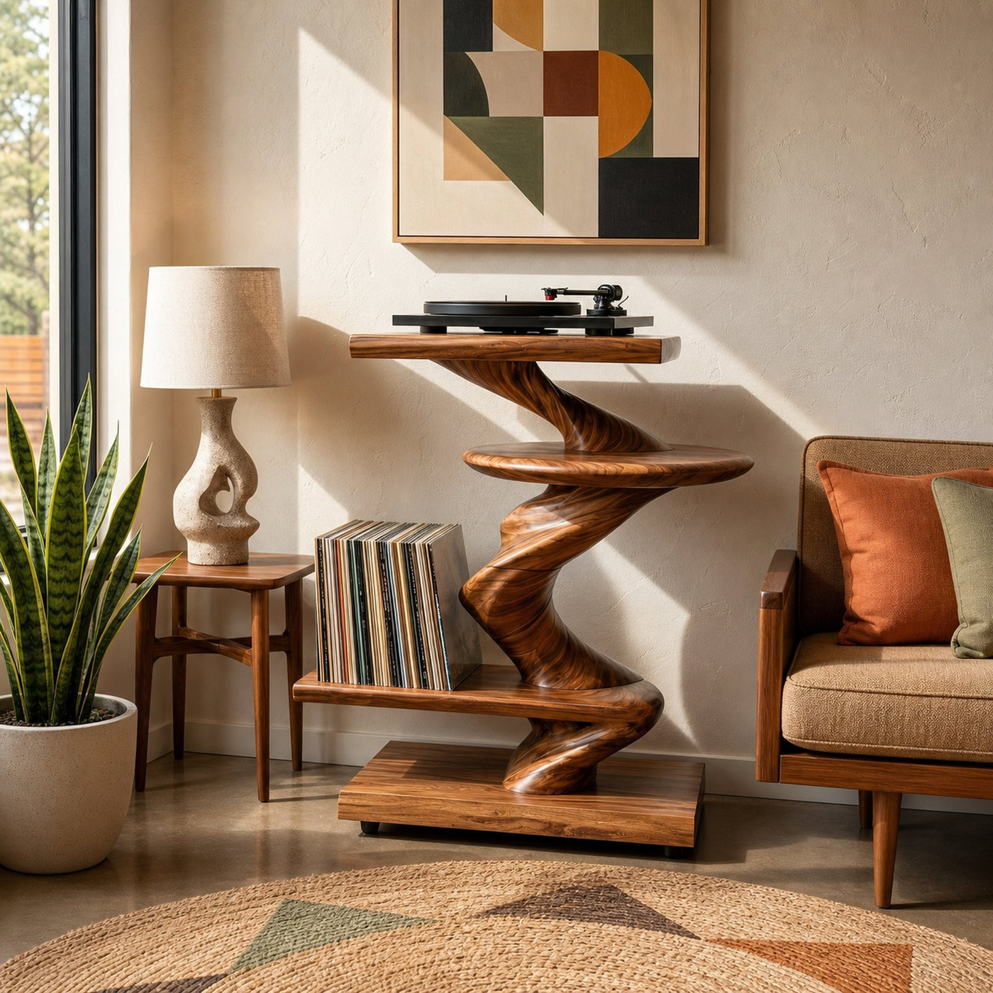 Organic Modern Record Player Stand For Lounge - product view 3