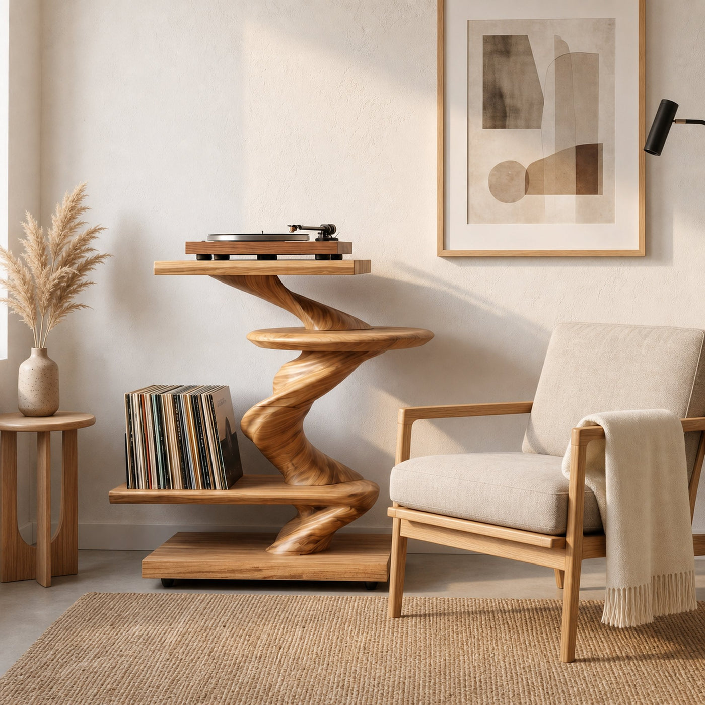 Organic Modern Record Player Stand For Lounge - product view 4