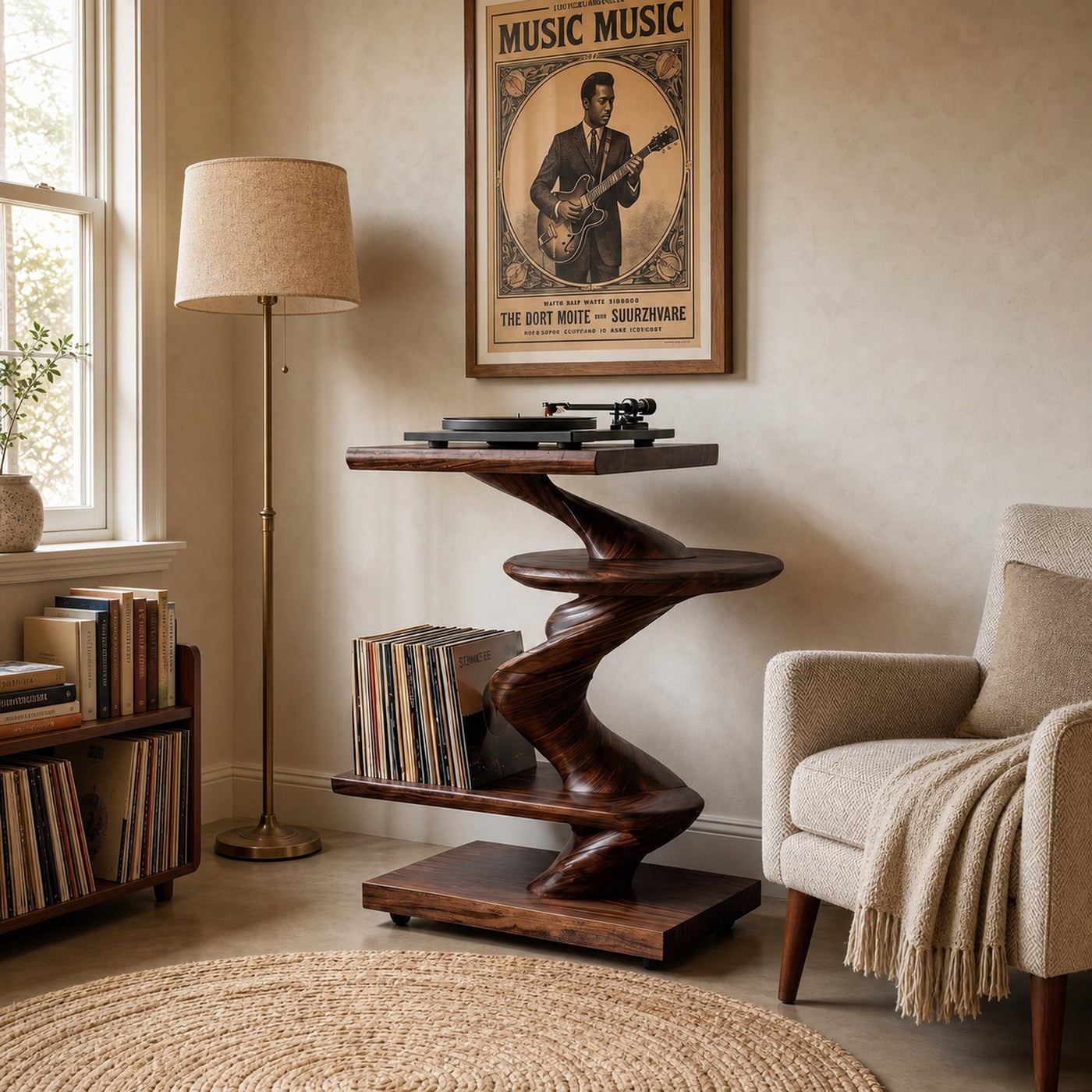 Organic Modern Record Player Stand For Lounge - product view 6