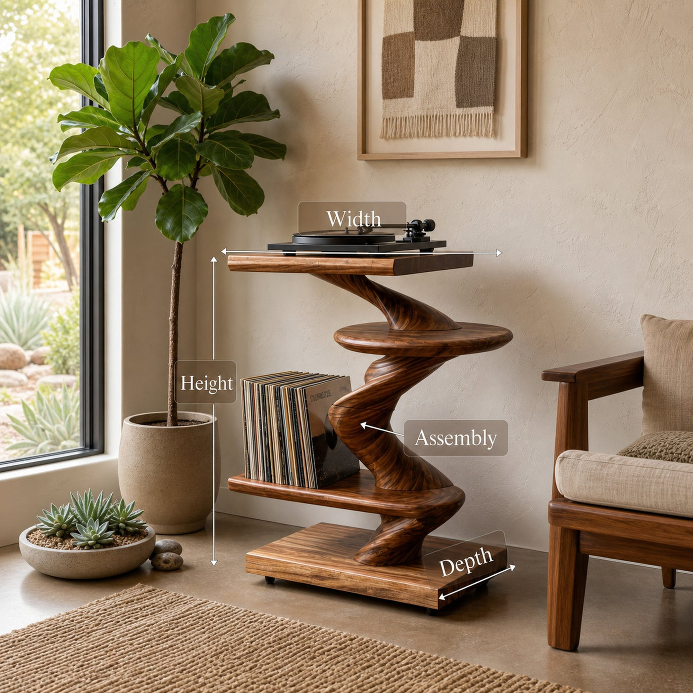 Organic Modern Record Player Stand For Lounge - product view 8
