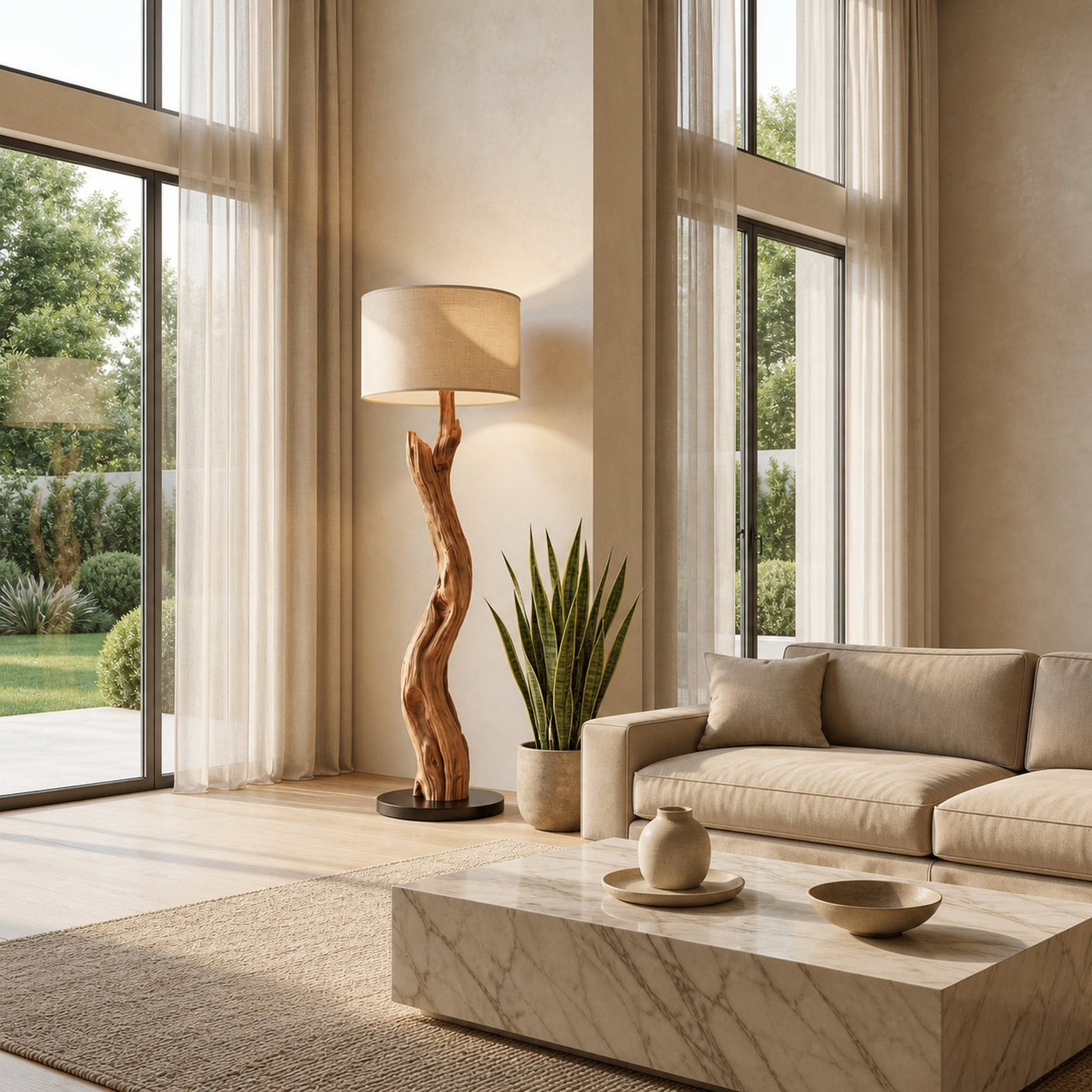 Organic Modern Standing Lamp For Bedroom And Living Room - product view 3