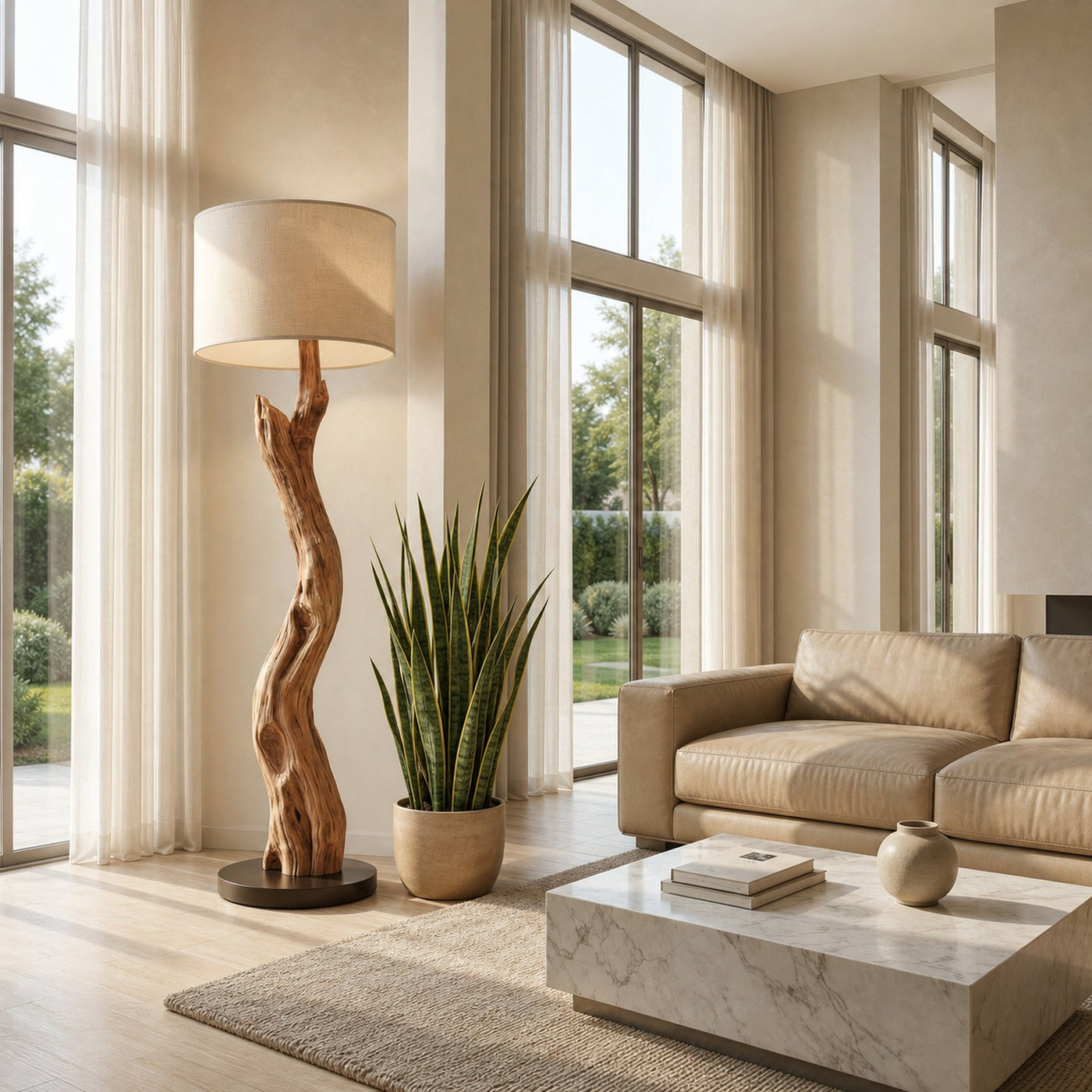 Organic Modern Standing Lamp For Bedroom And Living Room - product view 5