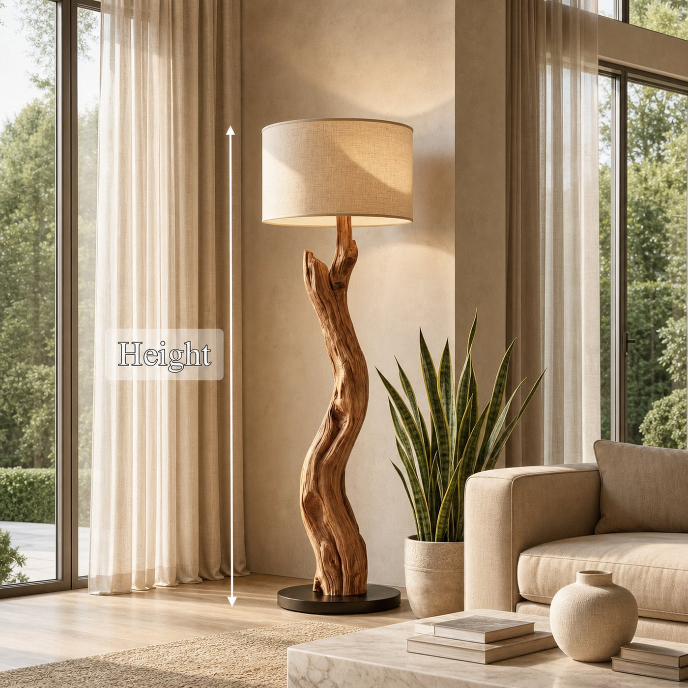Organic Modern Standing Lamp For Bedroom And Living Room - product view 6