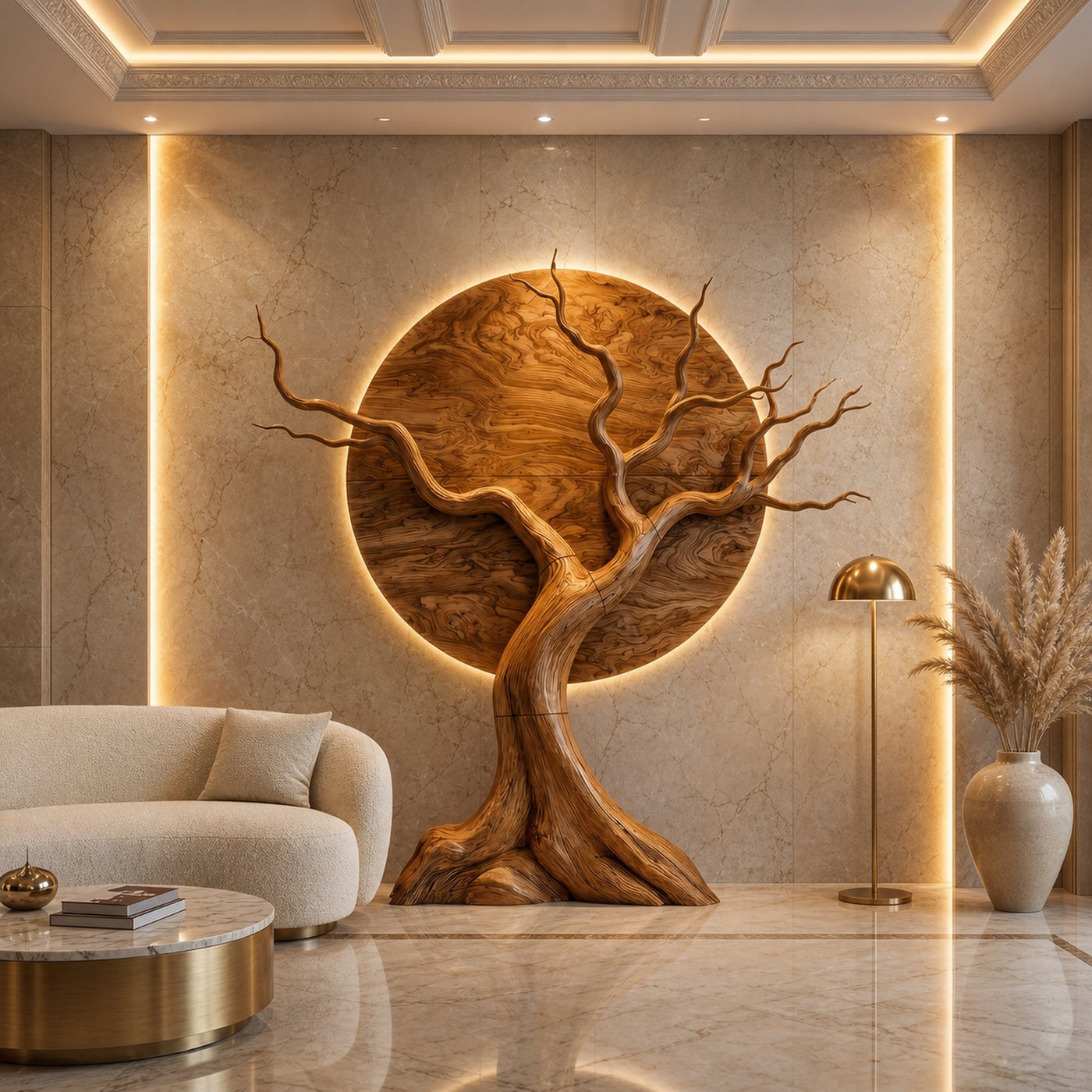 Organic Modern Tree Wall Art For Living Room Statement Feature - product view 6