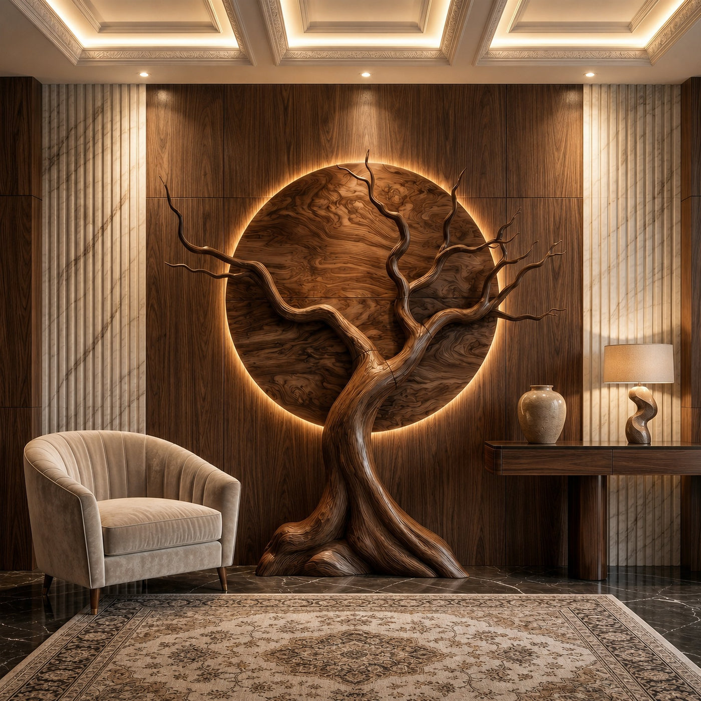 Organic Modern Tree Wall Art For Living Room Statement Feature - product view 7