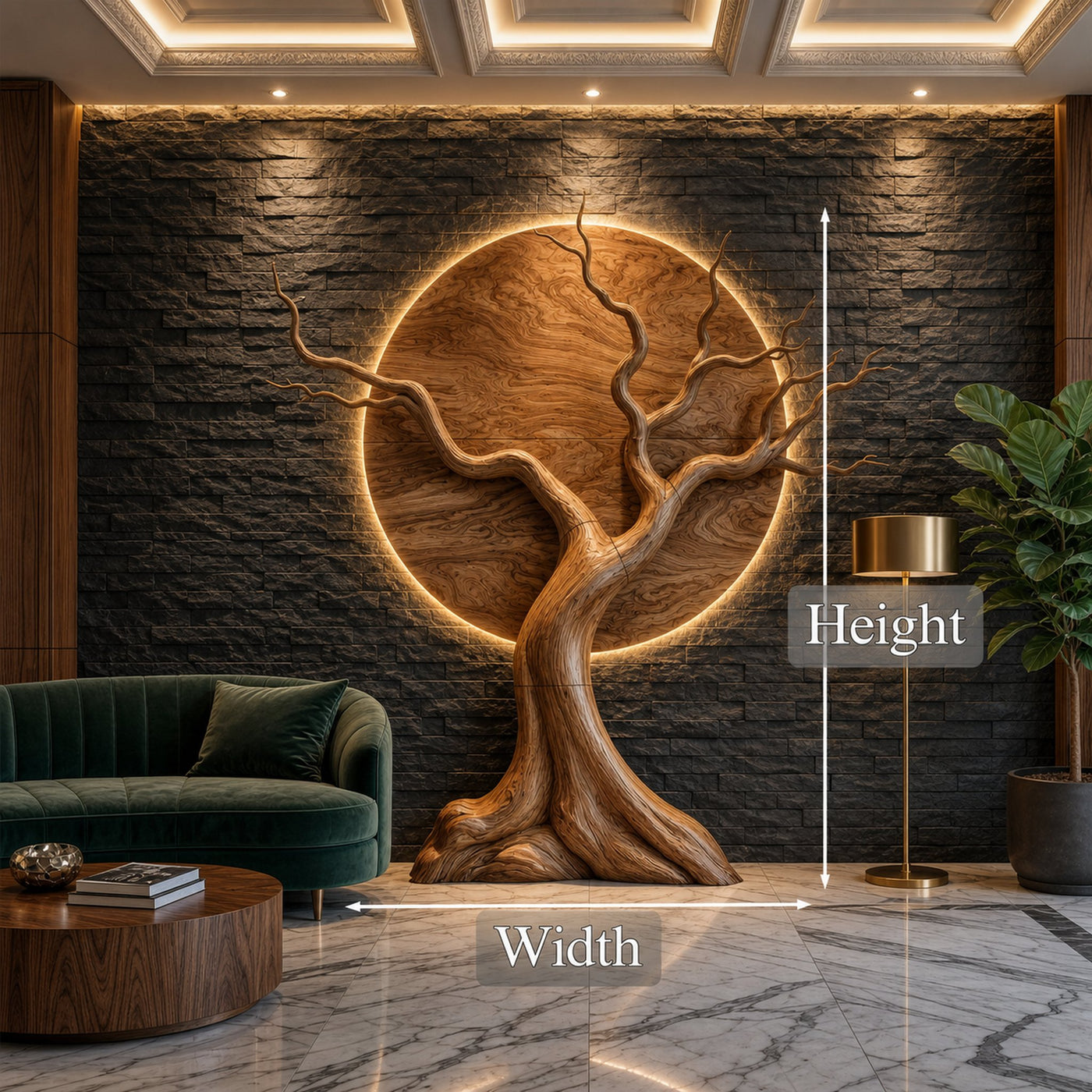 Organic Modern Tree Wall Art For Living Room Statement Feature - product view 8
