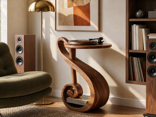 Organic Modern Vinyl Record Stand For Music Room