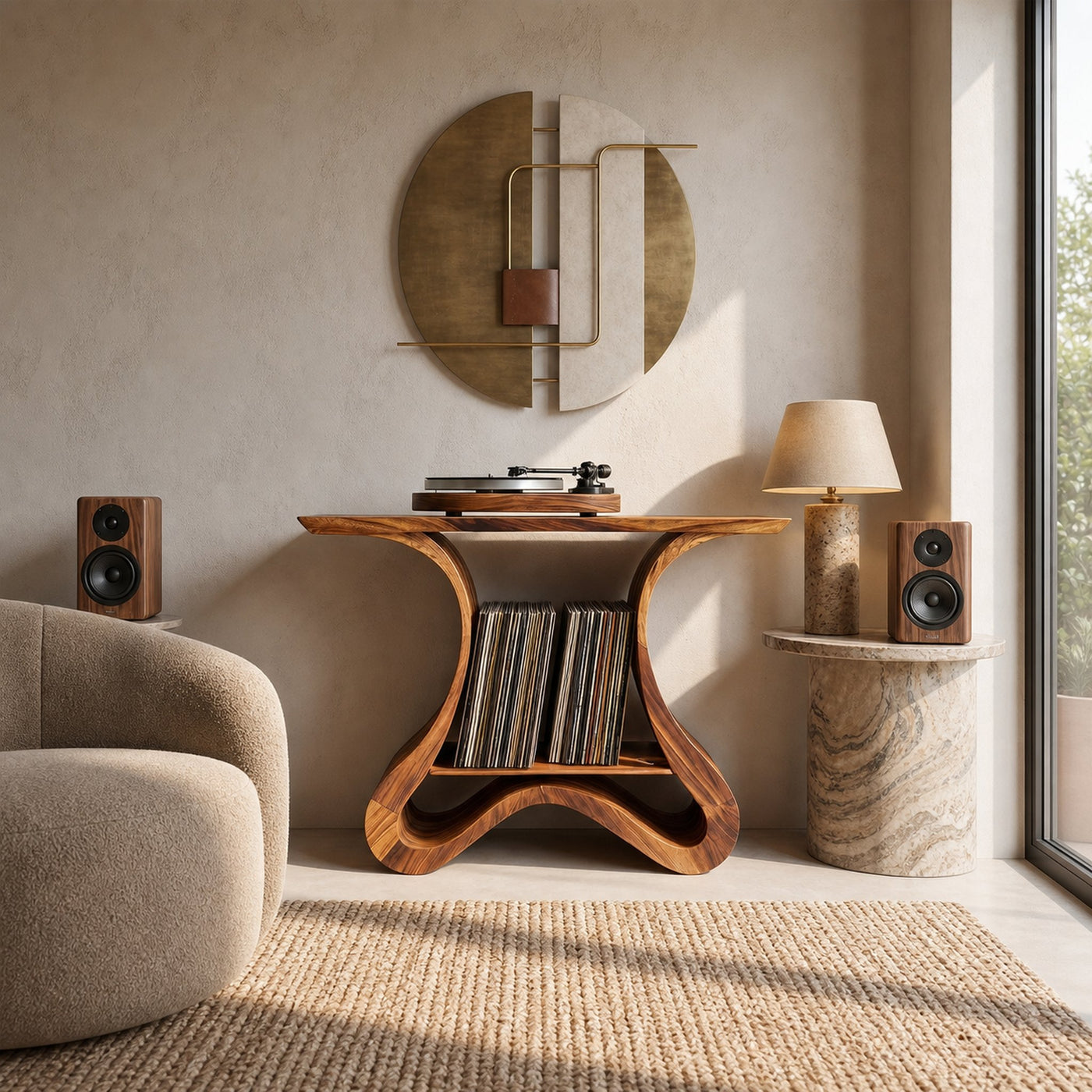 Organic Modern Vinyl Stand For Living Room - product view 2