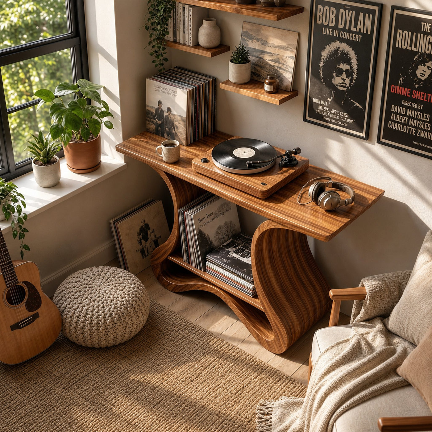 Organic Modern Vinyl Stand For Living Room - product view 3