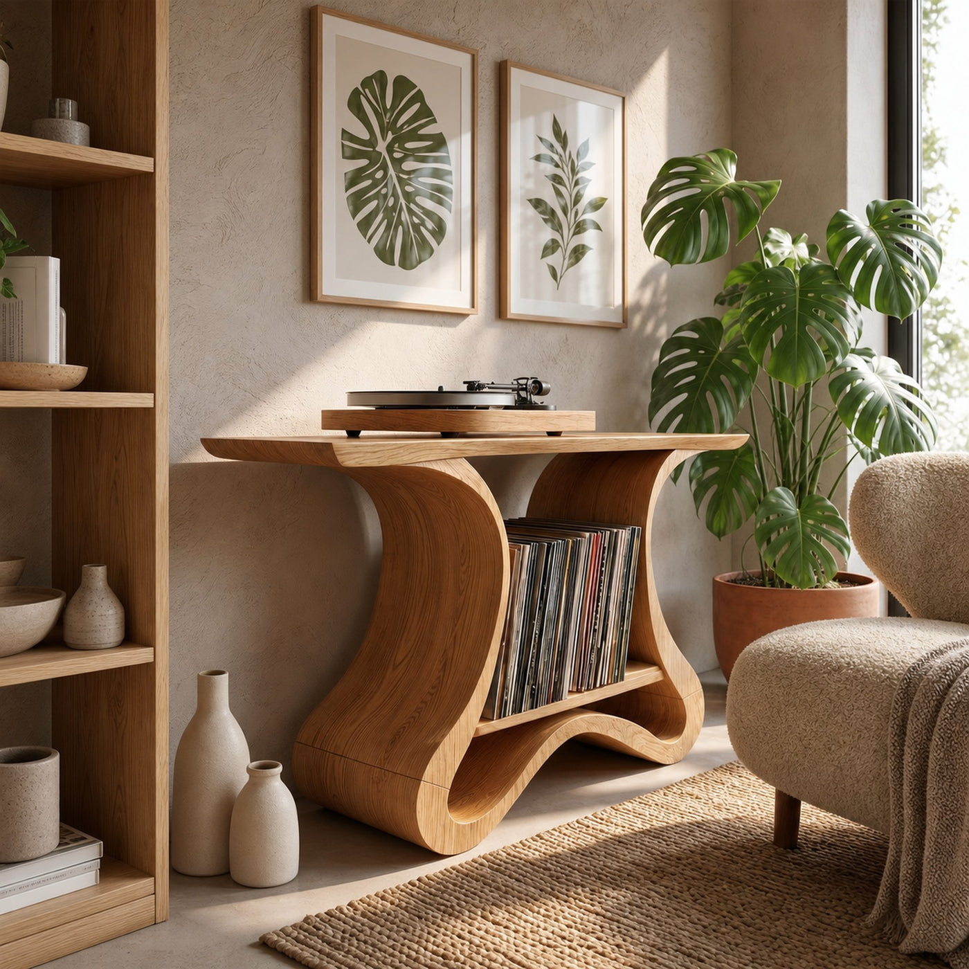 Organic Modern Vinyl Stand For Living Room - product view 4