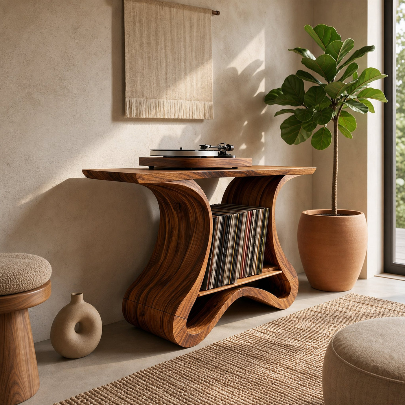 Organic Modern Vinyl Stand For Living Room - product view 5