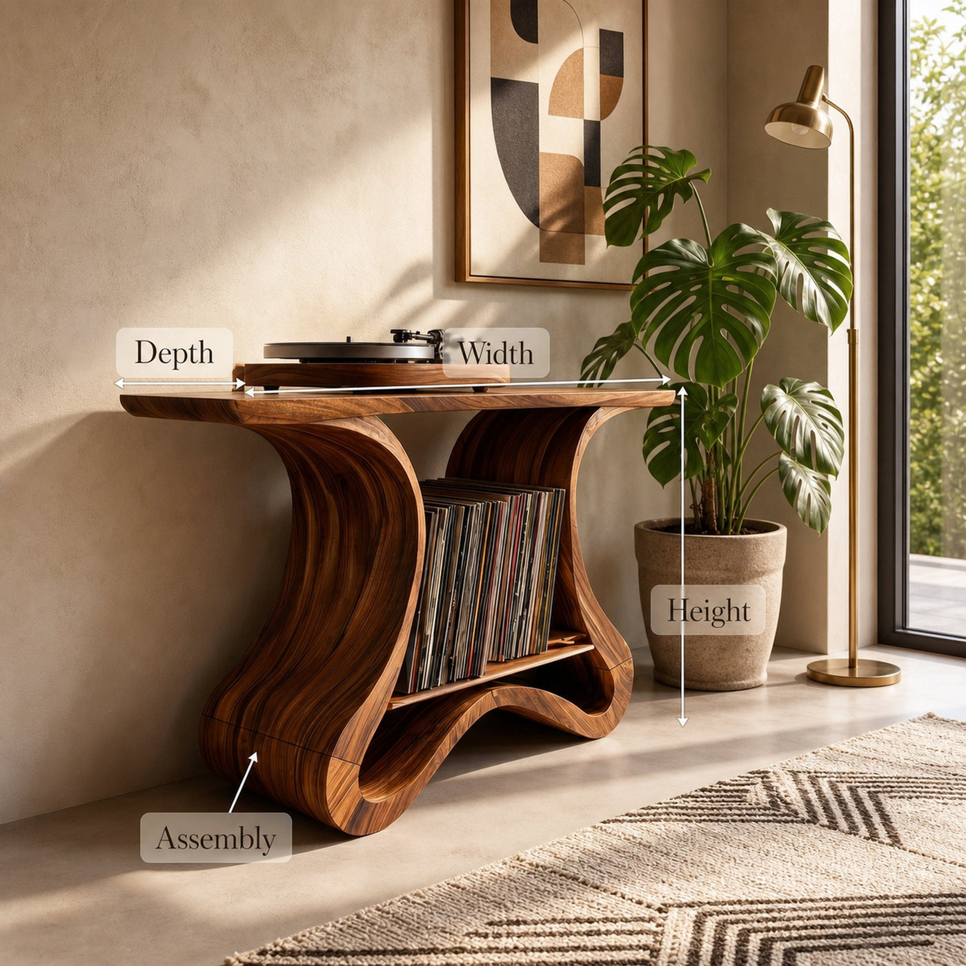 Organic Modern Vinyl Stand For Living Room - product view 8
