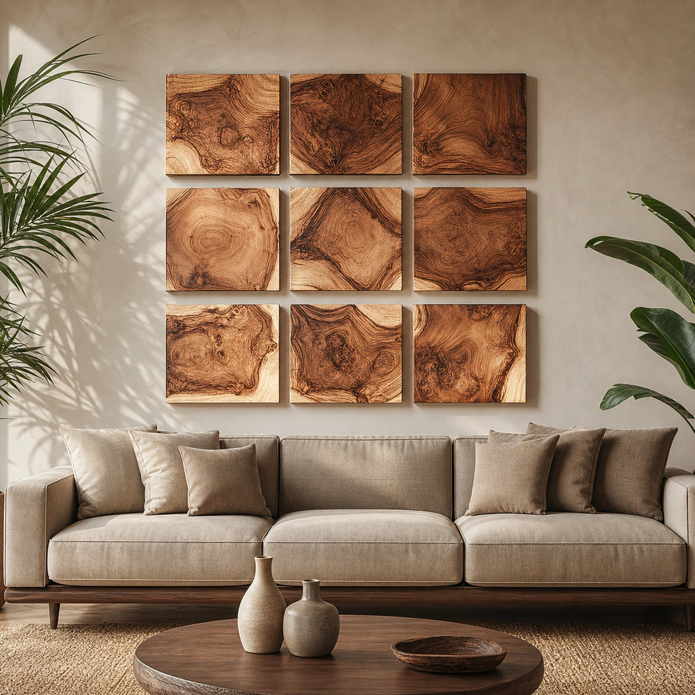 Organic Modern Wall Art Panels For Living Room And Interior Decor
