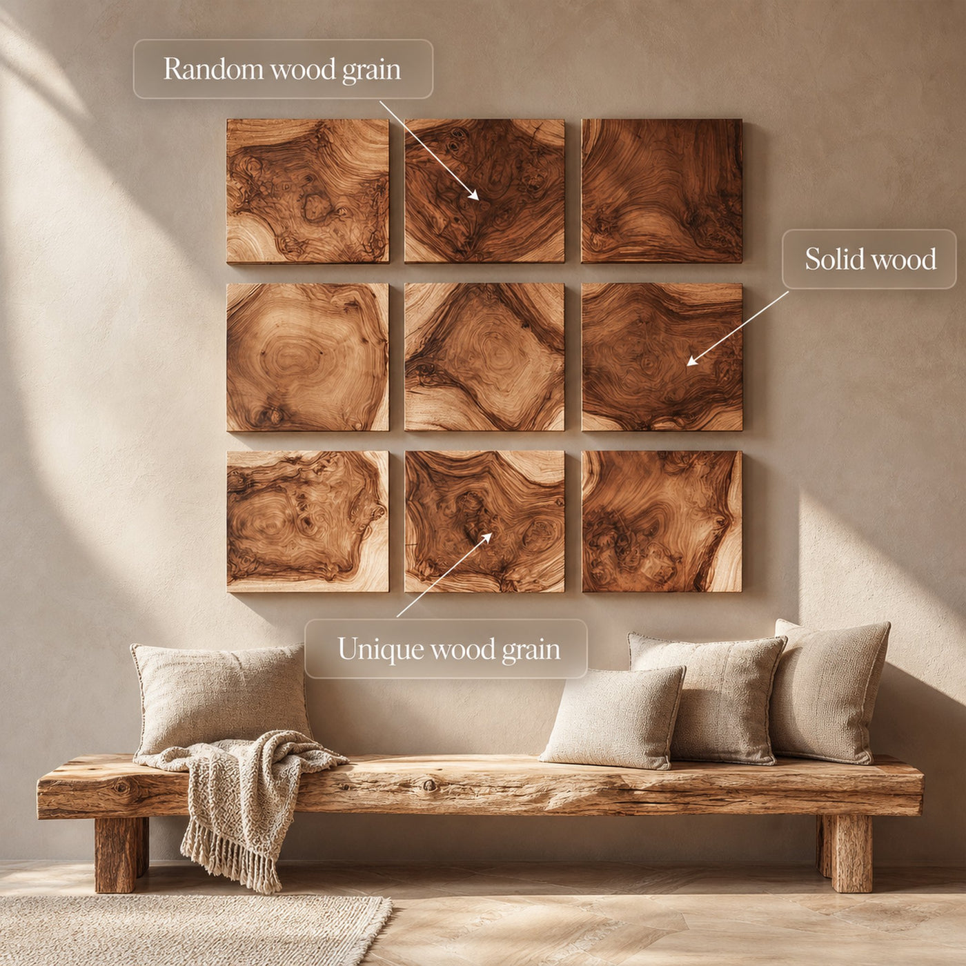 Organic Modern Wall Art Panels For Living Room And Interior Decor - product view 3