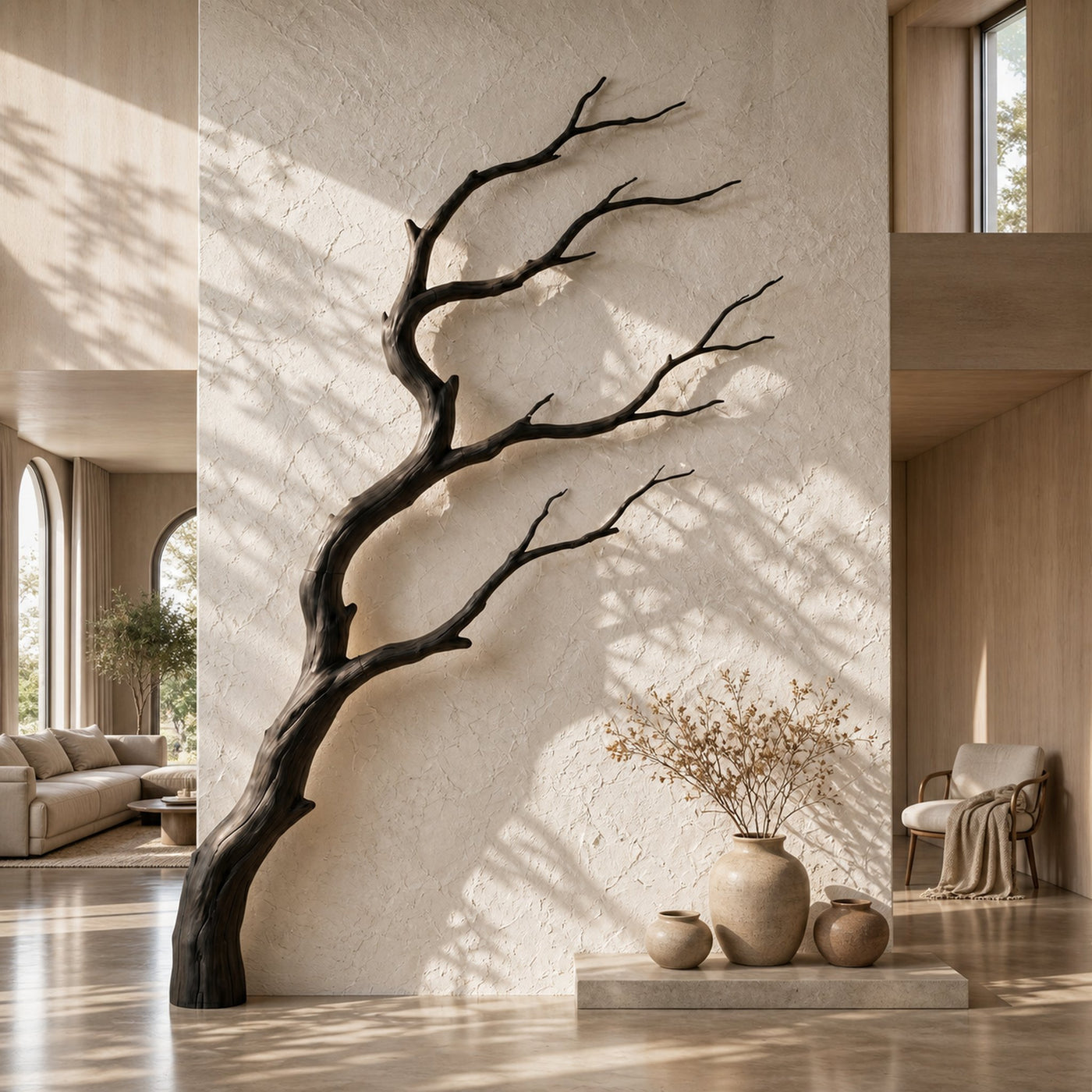 Organic Modern Wall Decor Sculptural Tree Branch For Entryway