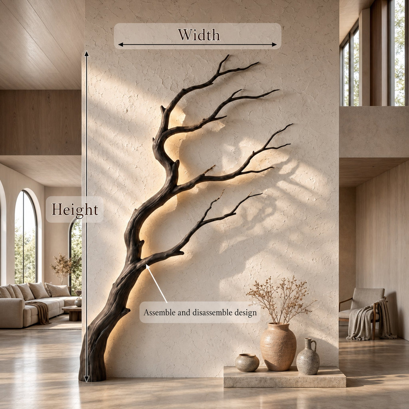 Organic Modern Wall Decor Sculptural Tree Branch For Entryway - product view 8