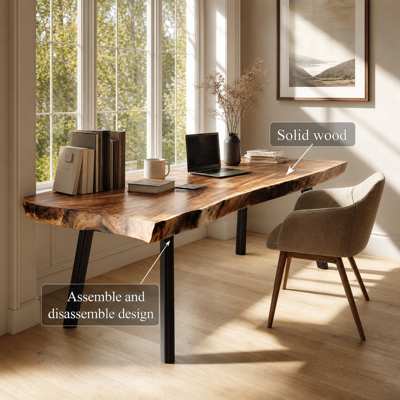 Organic Modern Work Desk Home Office And Study Room - product view 2