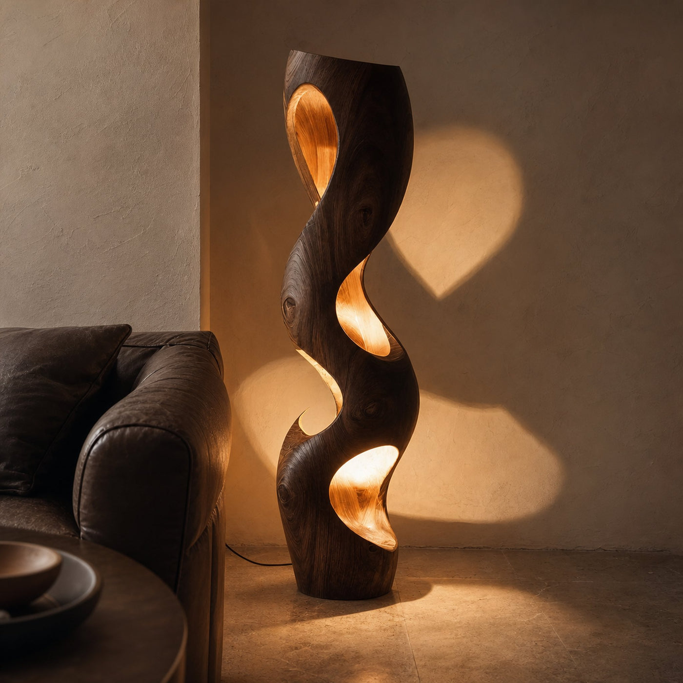 Organic Sculptural Floor Lamp For Modern Living Room