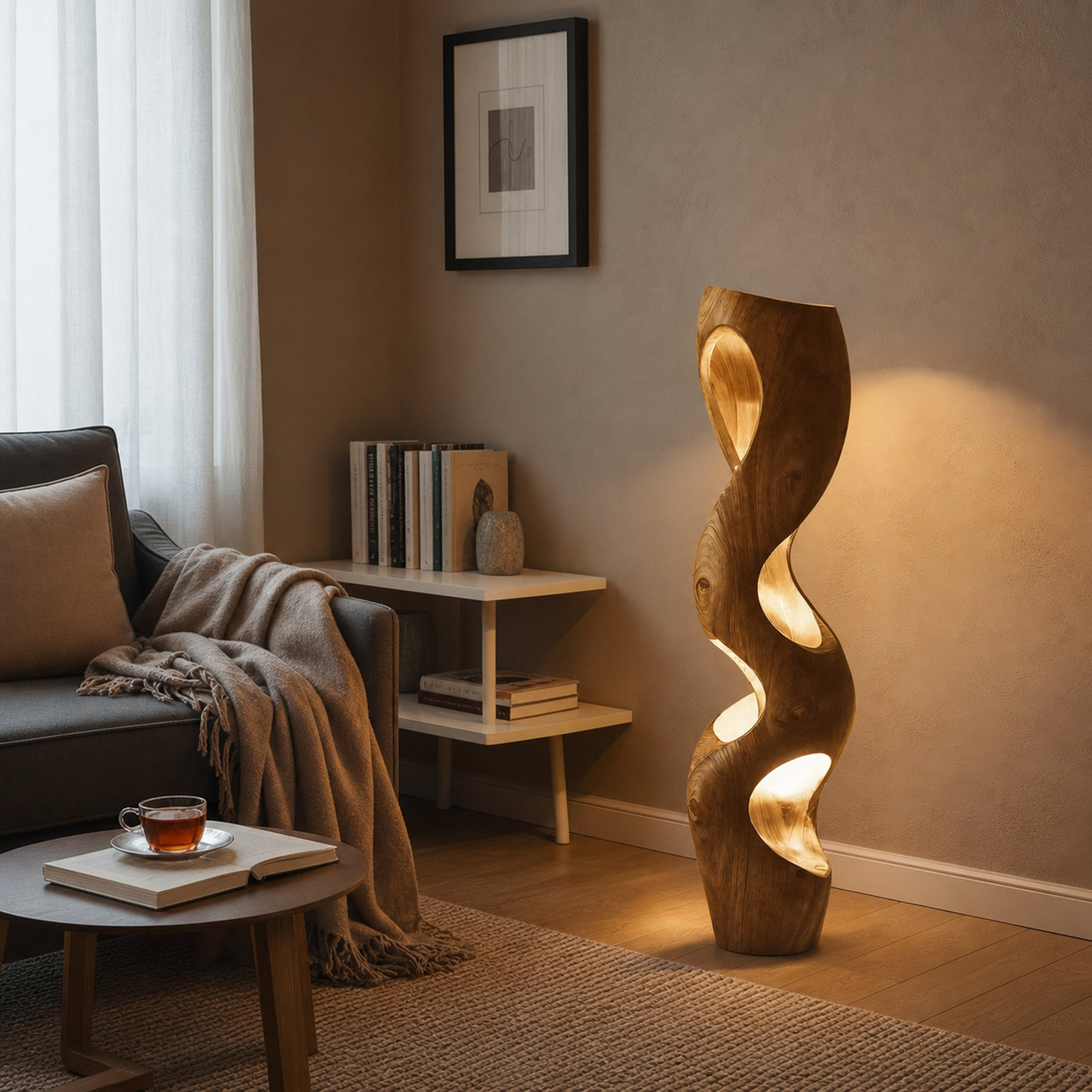 Organic Sculptural Floor Lamp For Modern Living Room - product view 5