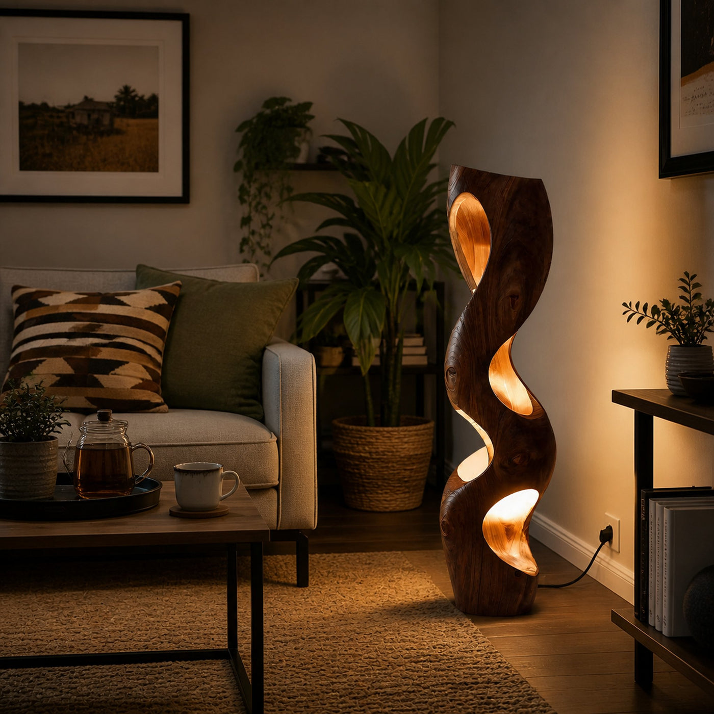 Organic Sculptural Floor Lamp For Modern Living Room - product view 7