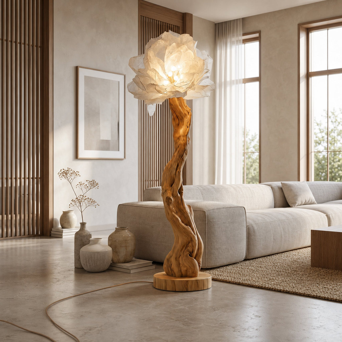 Organic Standing Lamp Sculptural Bloom Design For Living Room