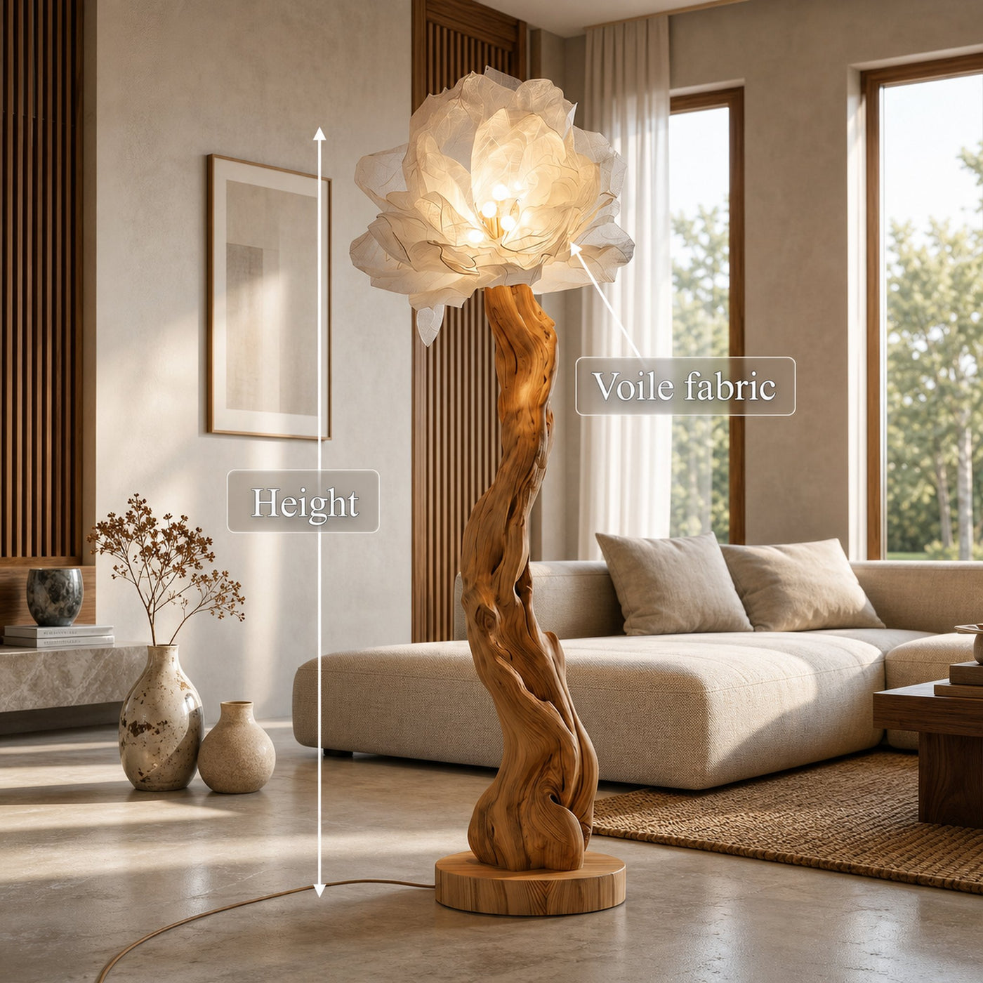 Organic Standing Lamp Sculptural Bloom Design For Living Room - product view 8