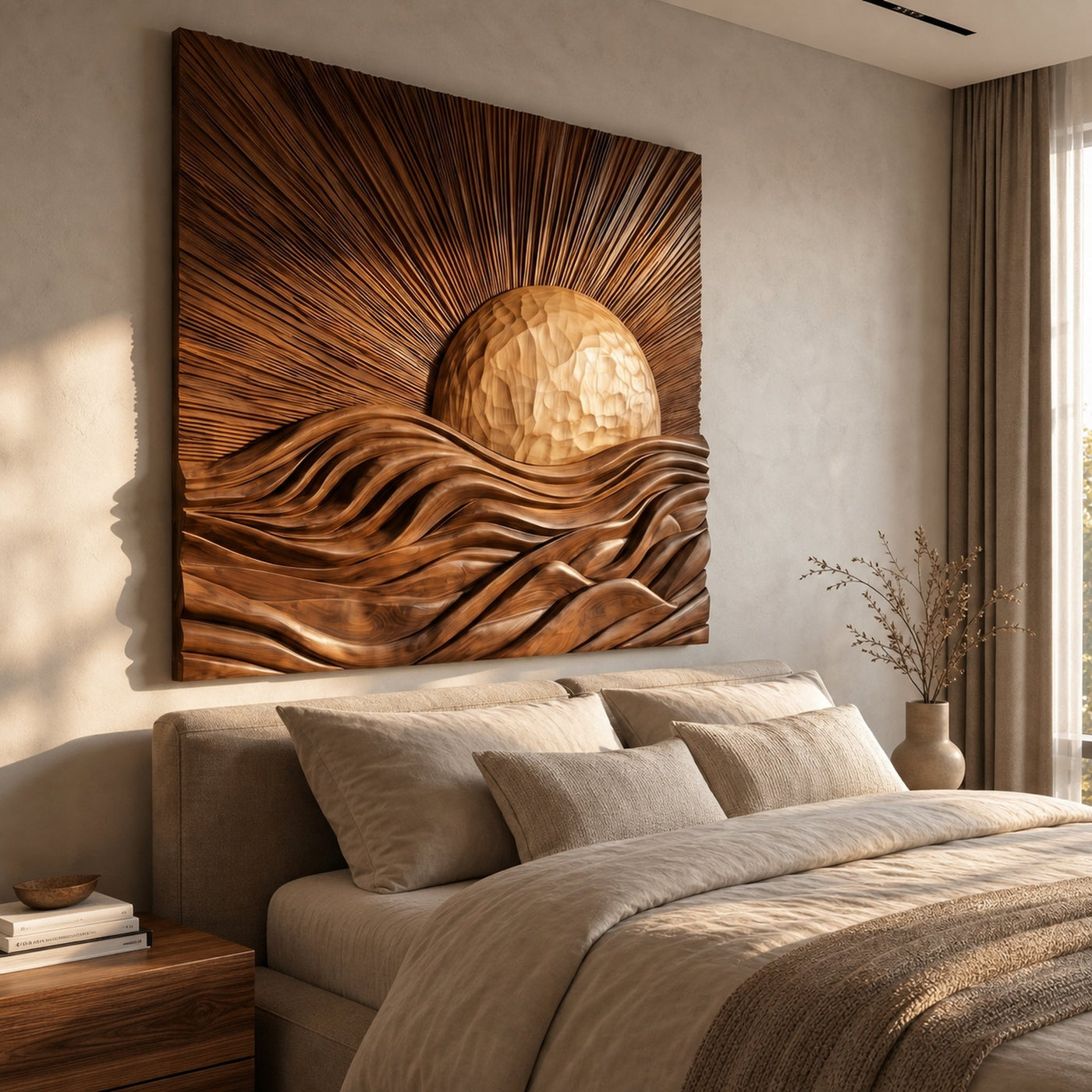 Organic Sunrise Wall Art Panel For Living Room And Entryway - product view 2