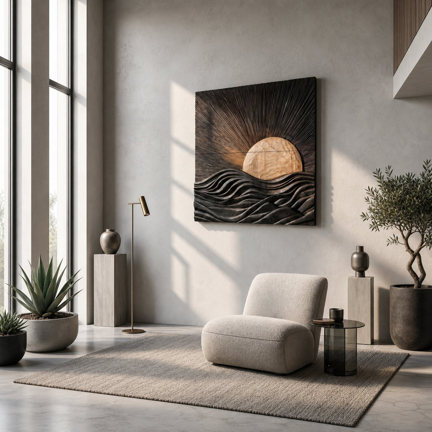 Organic Sunrise Wall Art Panel For Living Room And Entryway - product view 4