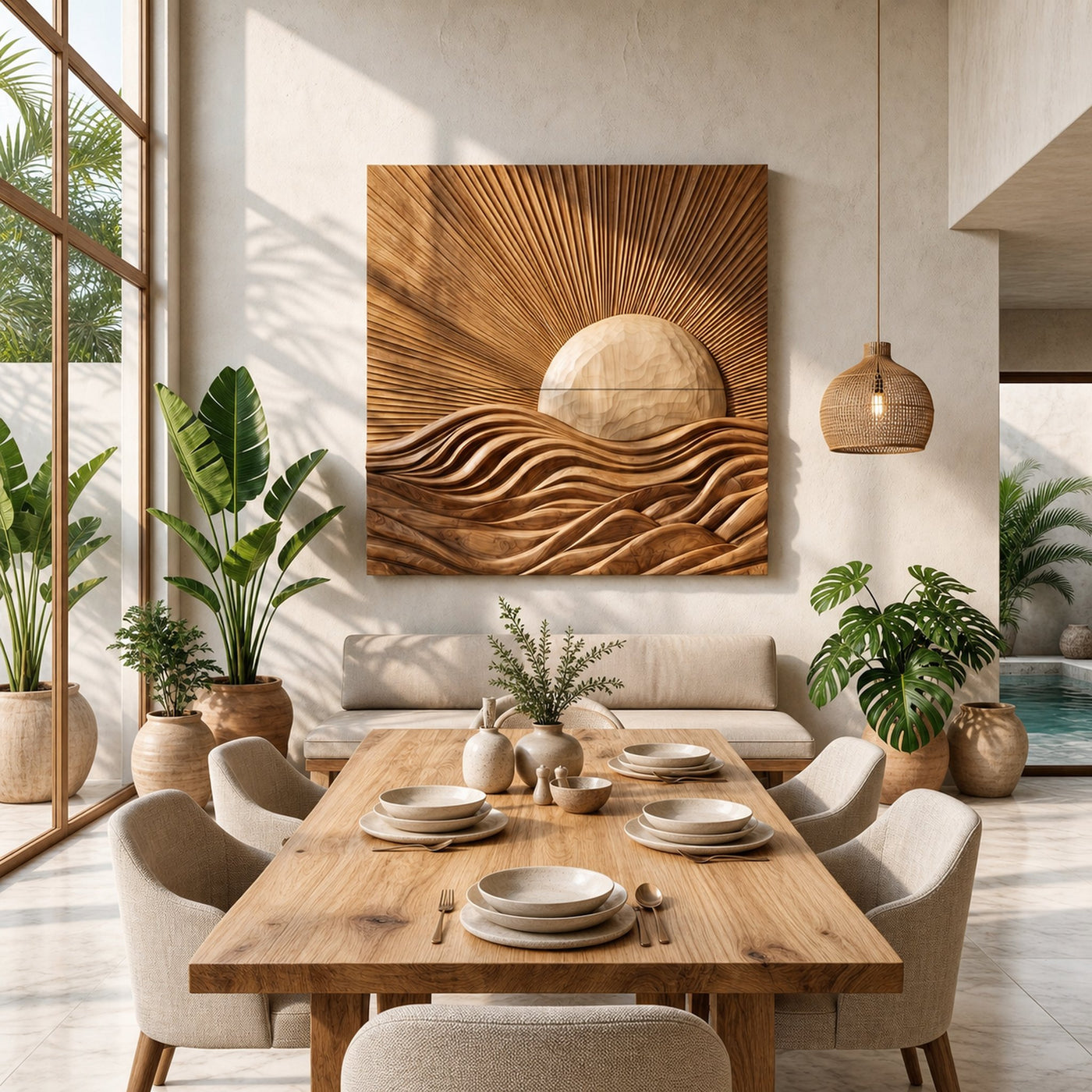 Organic Sunrise Wall Art Panel For Living Room And Entryway - product view 5