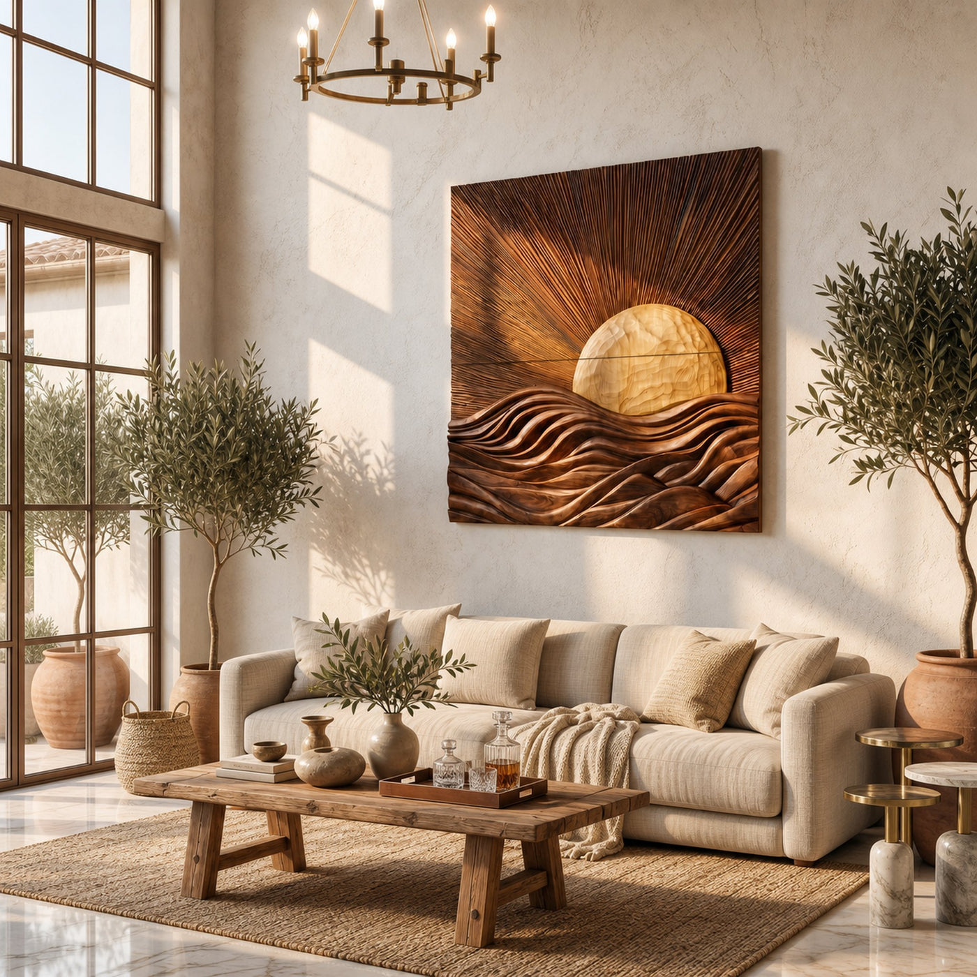 Organic Sunrise Wall Art Panel For Living Room And Entryway - product view 6