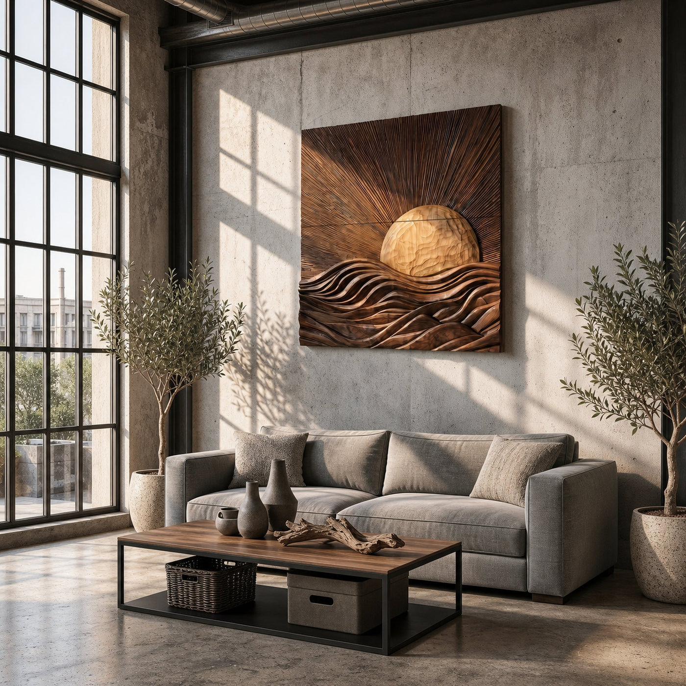 Organic Sunrise Wall Art Panel For Living Room And Entryway - product view 7