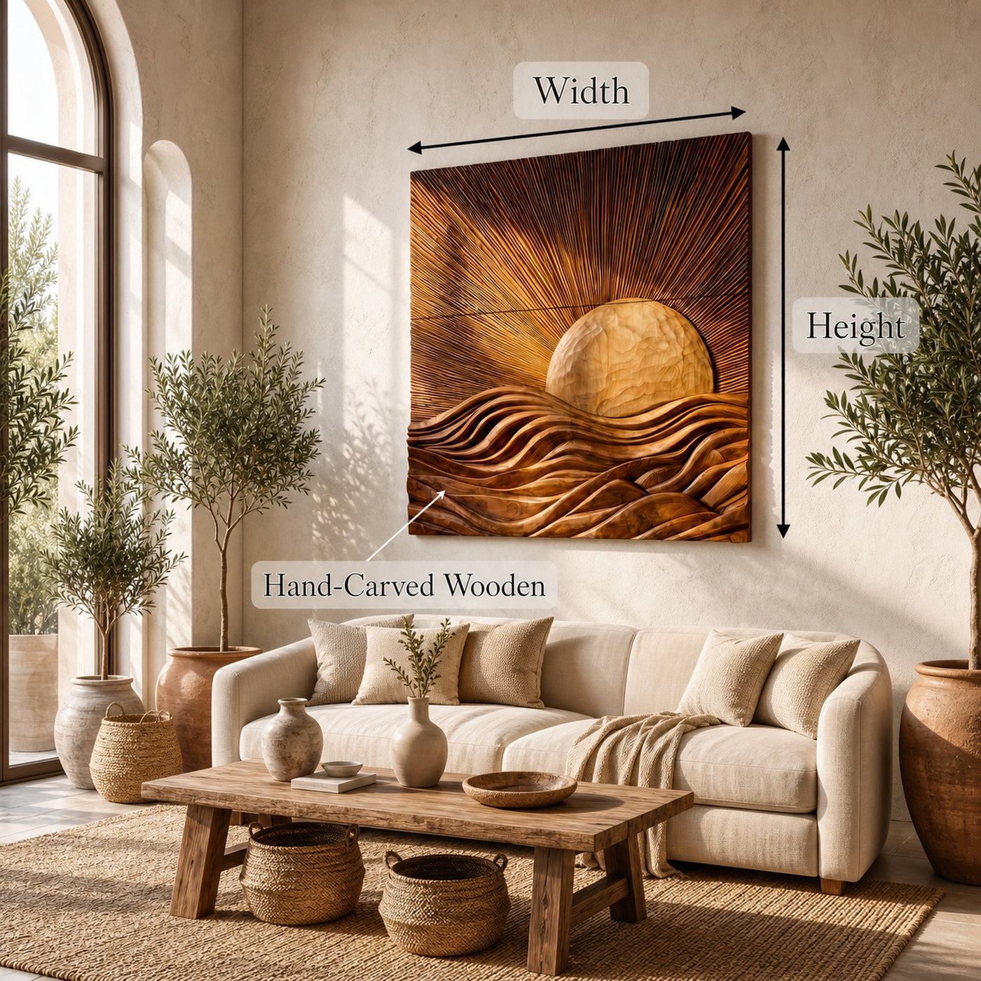 Organic Sunrise Wall Art Panel For Living Room And Entryway - product view 8