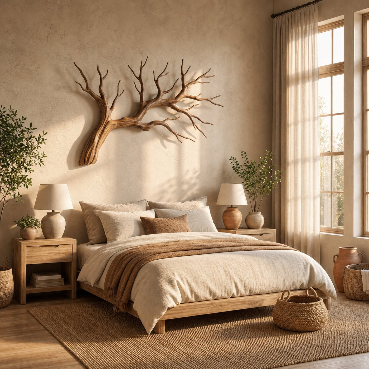 Organic Tree Branch Wooden Wall Decor For Bedroom Wall Art And Interior Decor - product view 2