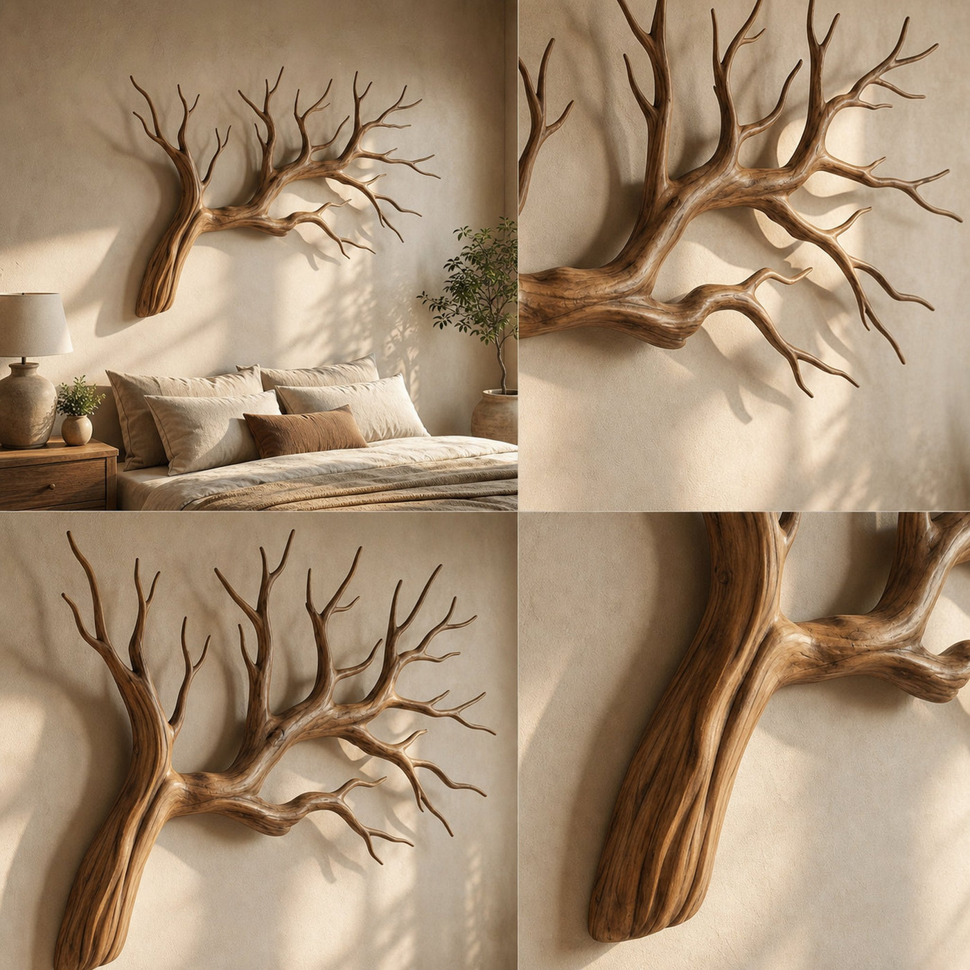 Organic Tree Branch Wooden Wall Decor For Bedroom Wall Art And Interior Decor - product view 5