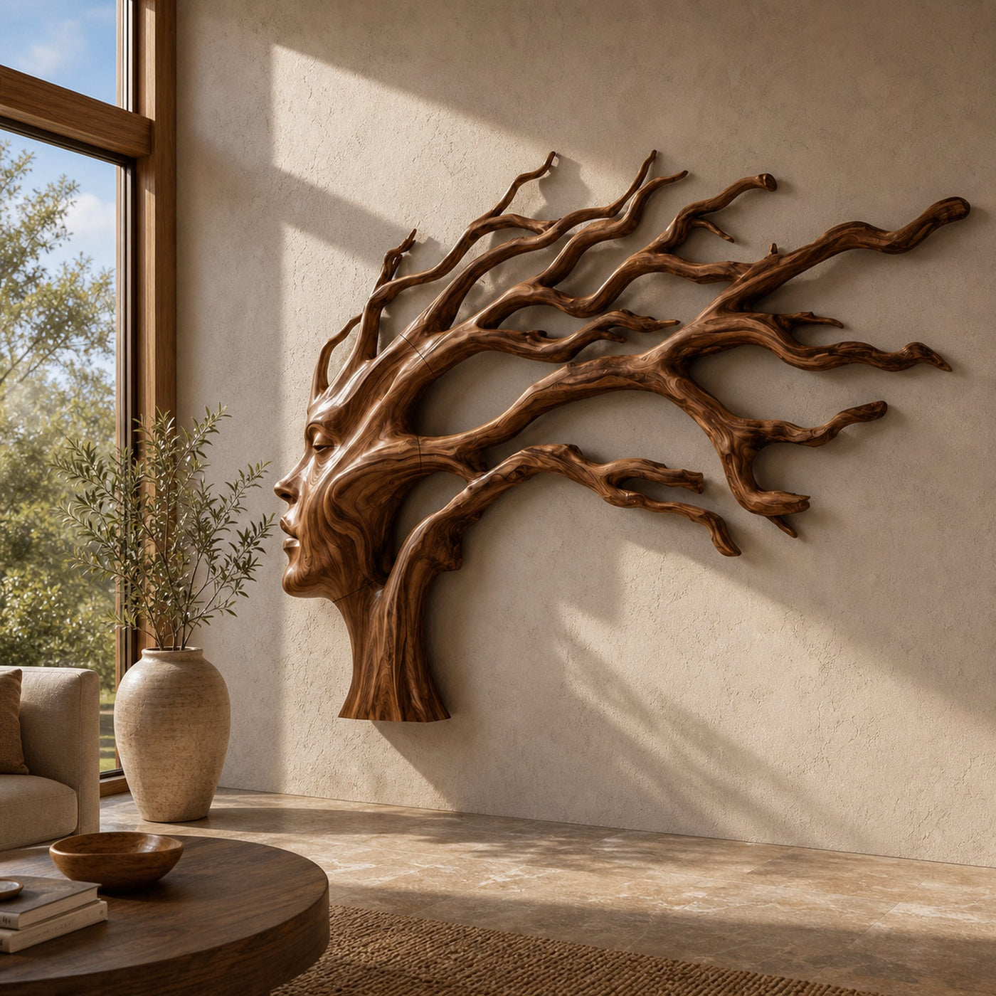 Organic Tree Wall Art With Sculptural Branch Design For Living Room And Entryway