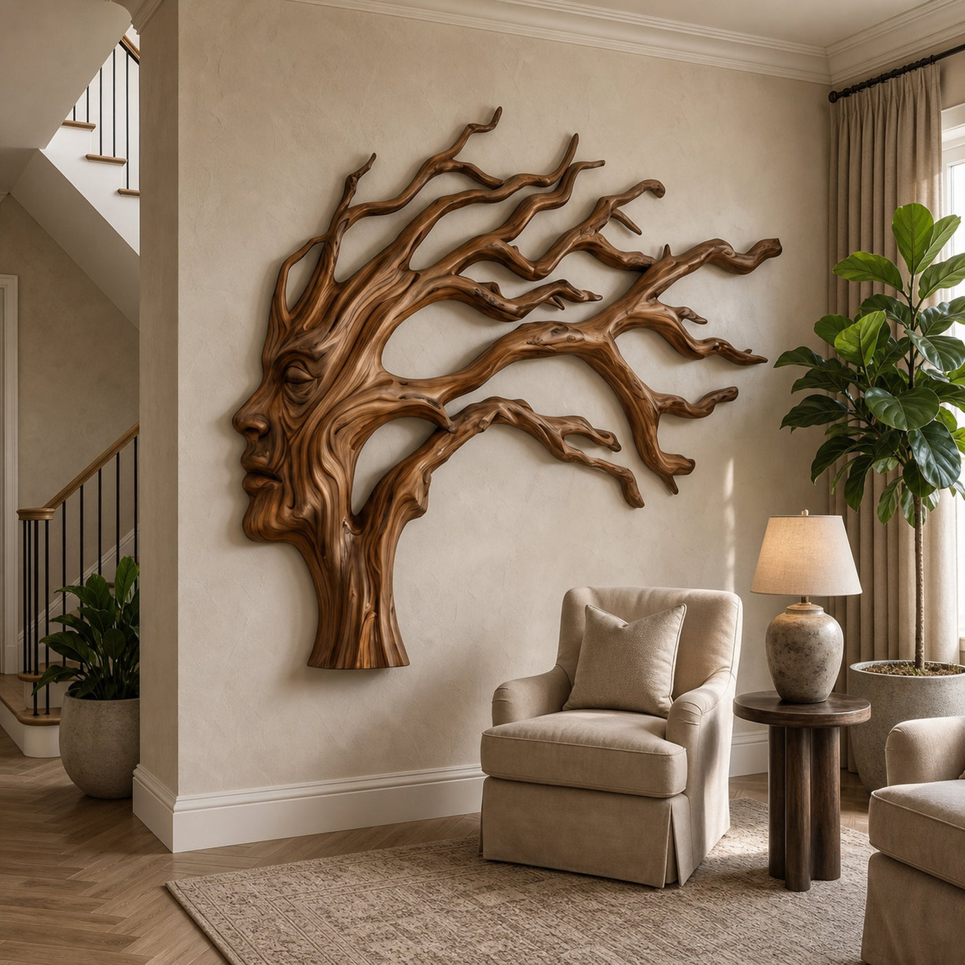 Organic Tree Wall Art With Sculptural Branch Design For Living Room And Entryway - product view 2
