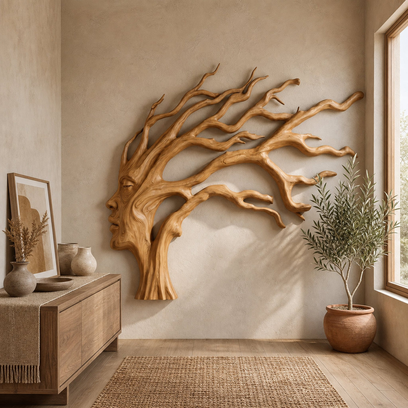 Organic Tree Wall Art With Sculptural Branch Design For Living Room And Entryway - product view 5