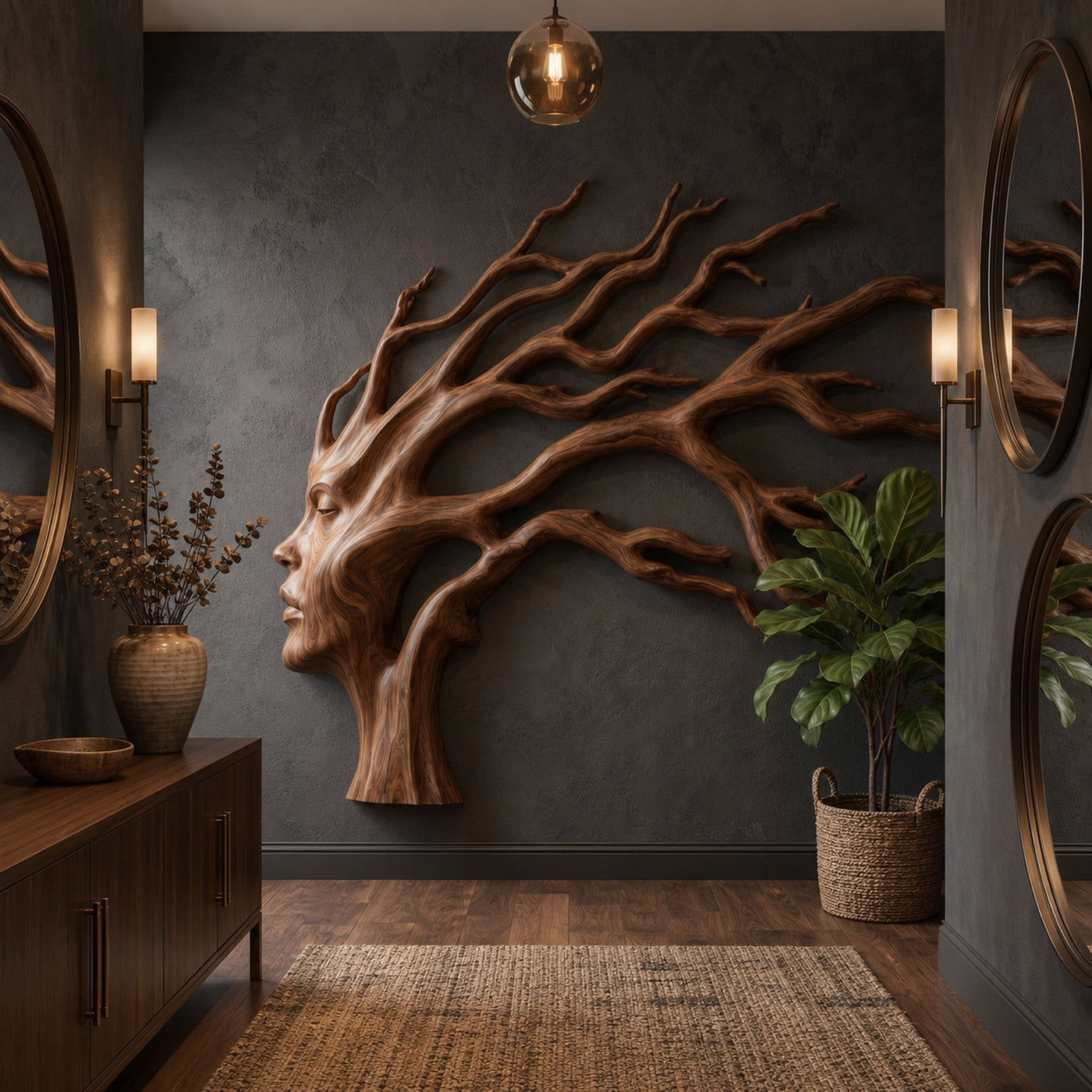 Organic Tree Wall Art With Sculptural Branch Design For Living Room And Entryway - product view 7
