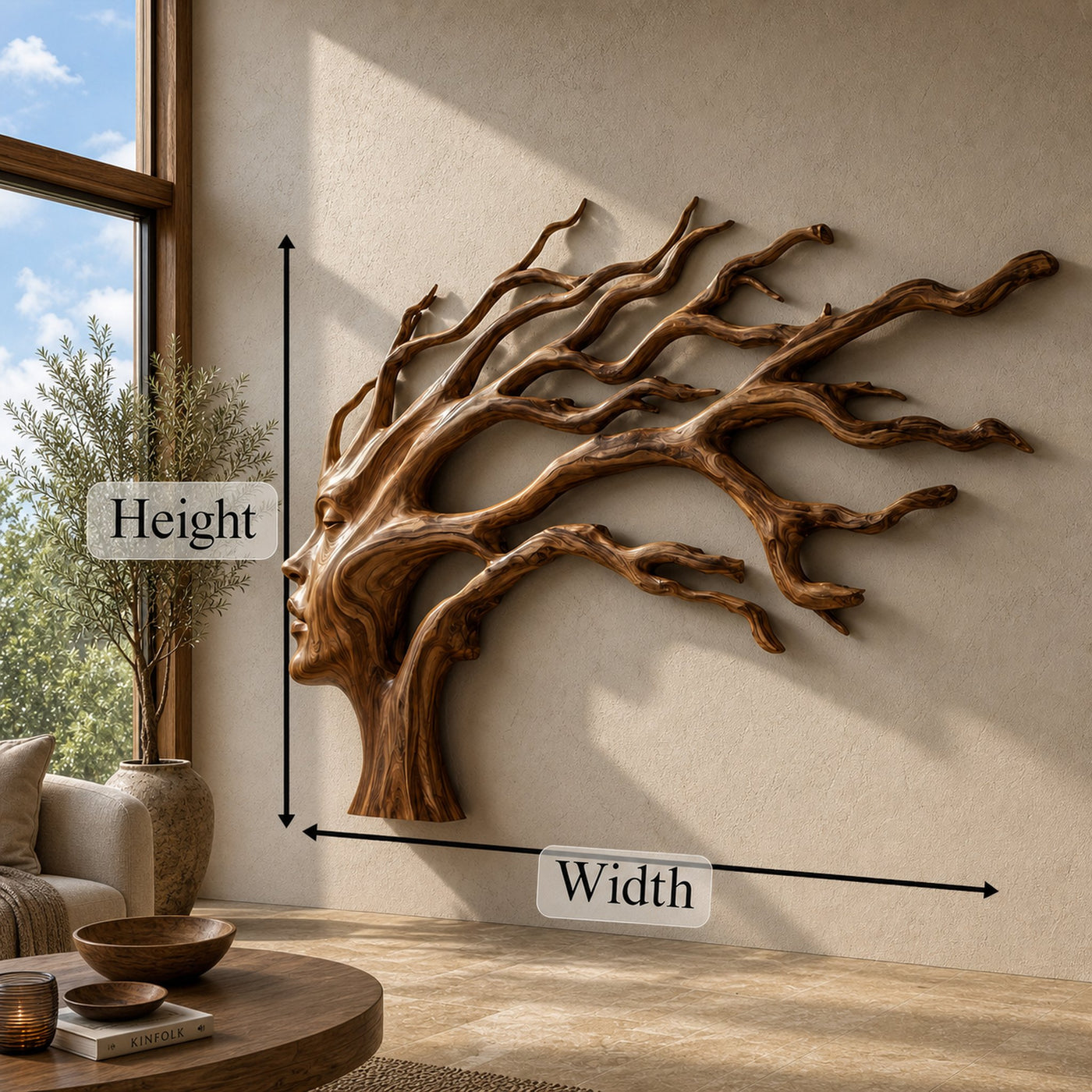 Organic Tree Wall Art With Sculptural Branch Design For Living Room And Entryway - product view 8