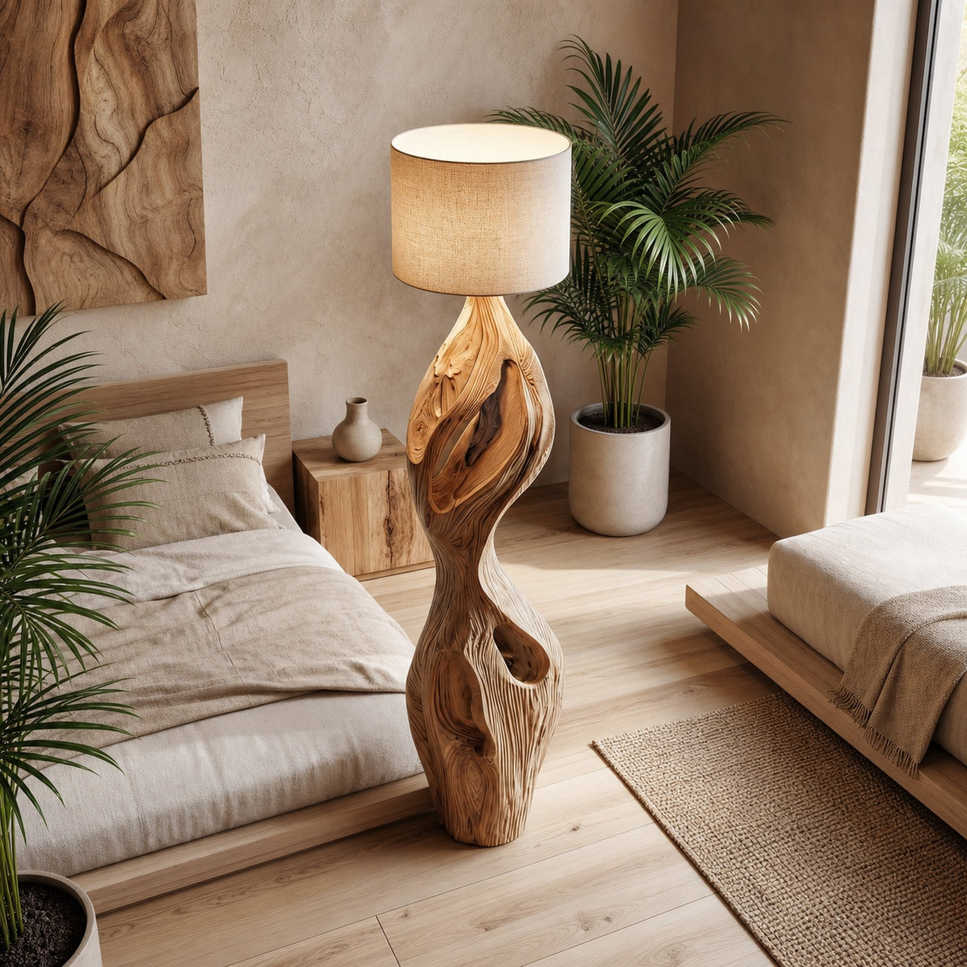 Organic Twisted Floor Lamp Sculptural Double Curve Design Living Room And Bedroom - product view 2