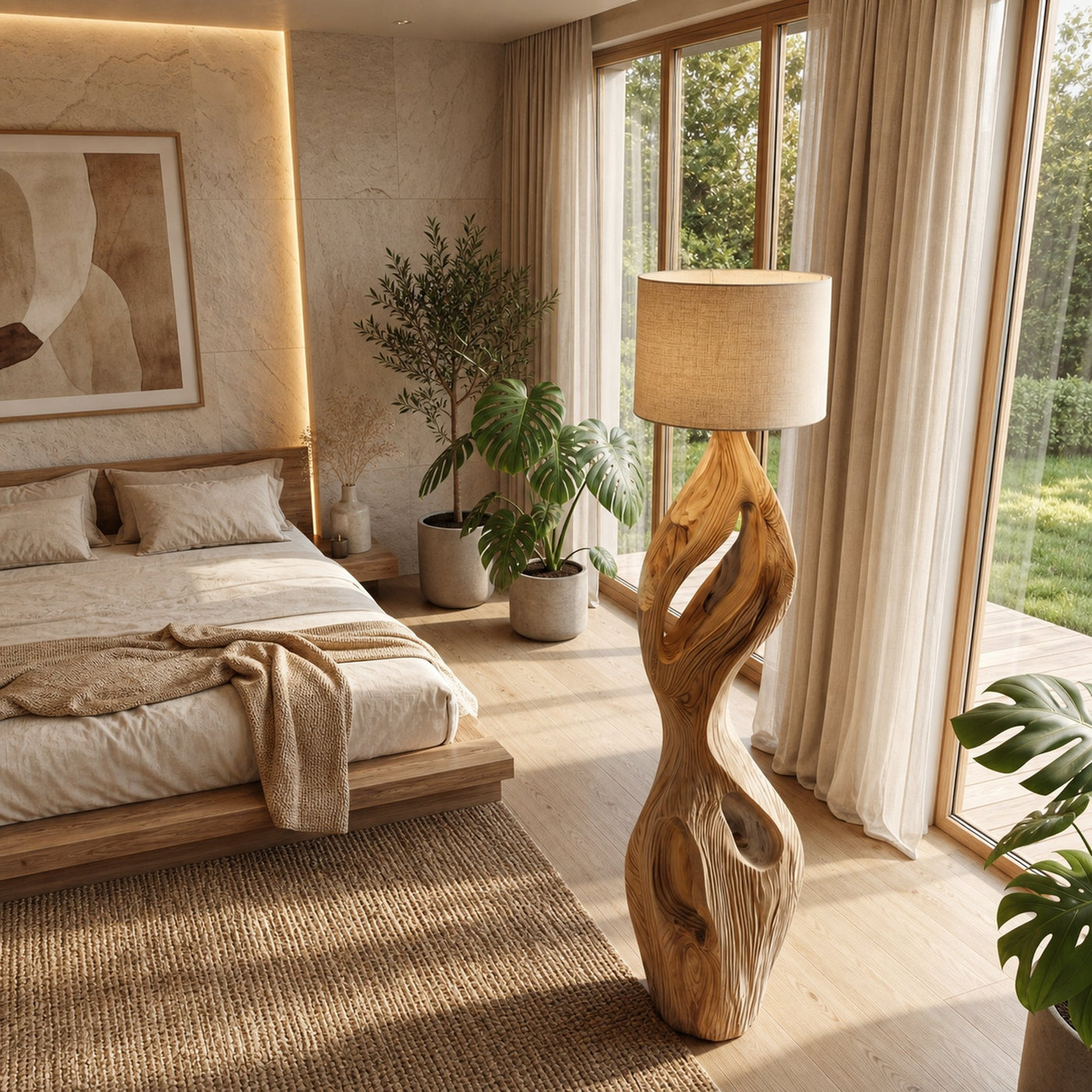 Organic Twisted Floor Lamp Sculptural Double Curve Design Living Room And Bedroom - product view 3