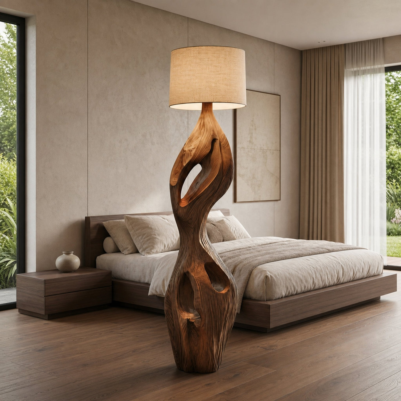 Organic Twisted Floor Lamp Sculptural Double Curve Design Living Room And Bedroom - product view 7