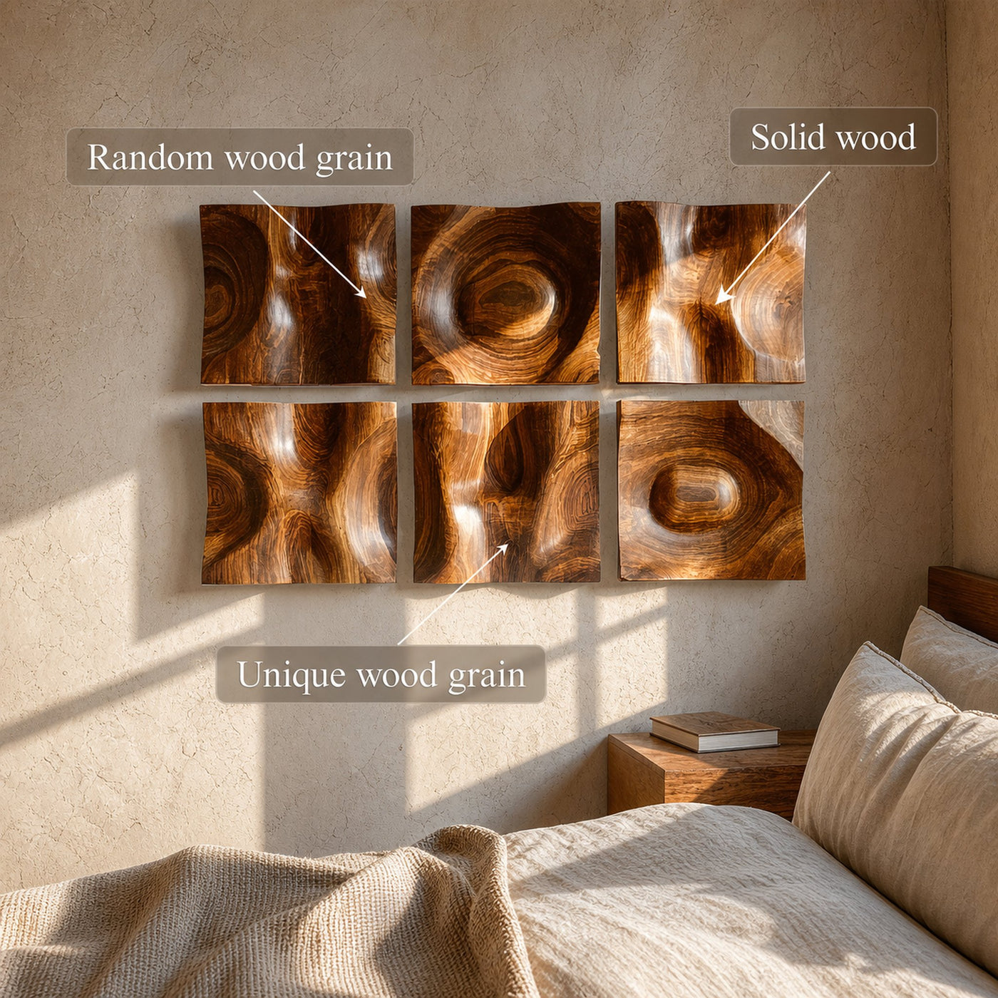 Organic Wall Art Panels For Living Room And Interior Decor - product view 3
