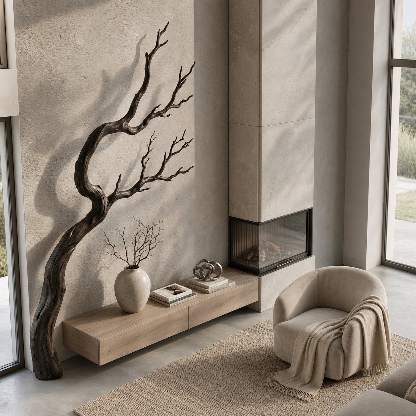 Organic Wall Decor Sculptural Tree For Living Room - product view 2