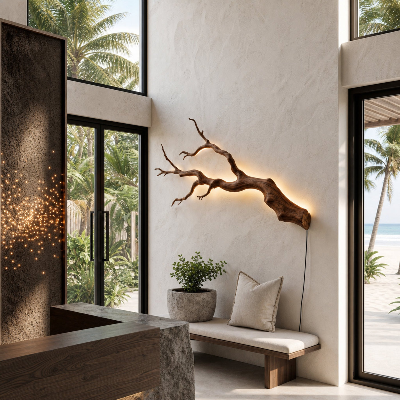 Organic Wall Lamp With Sculptural Tree Branch Design For Living Room - product view 3