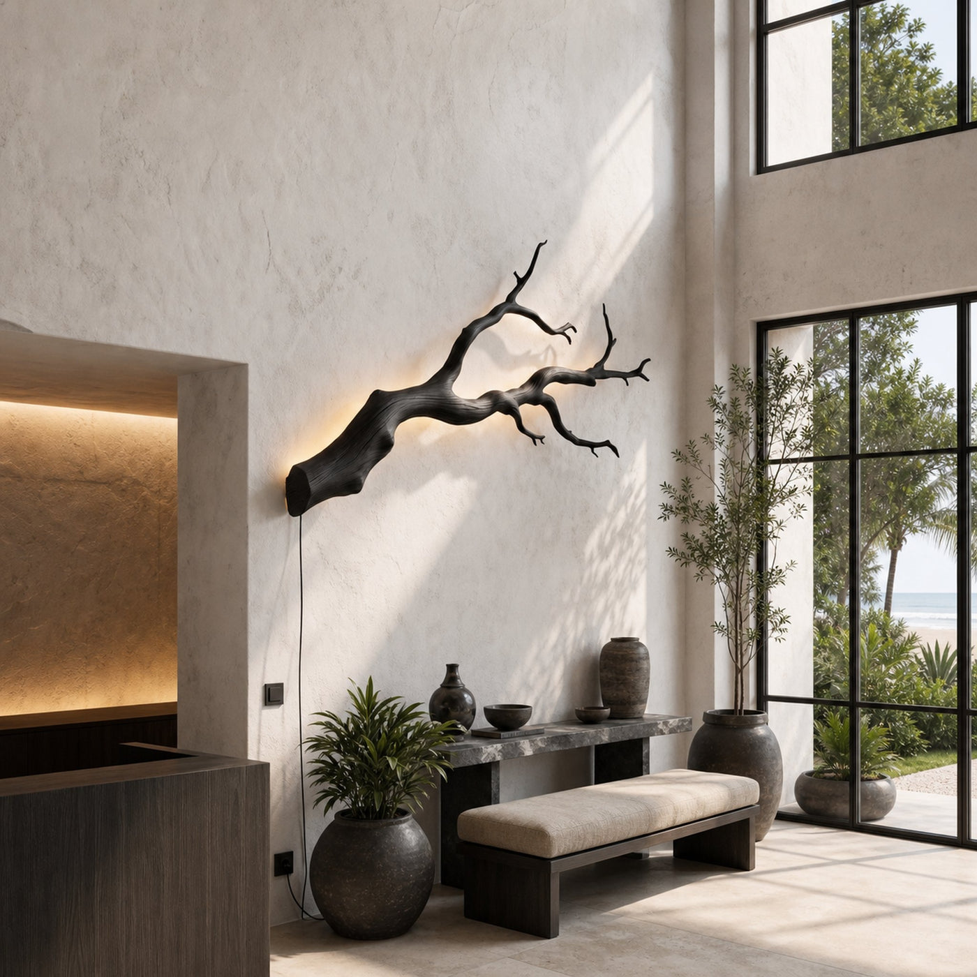 Organic Wall Lamp With Sculptural Tree Branch Design For Living Room - product view 4