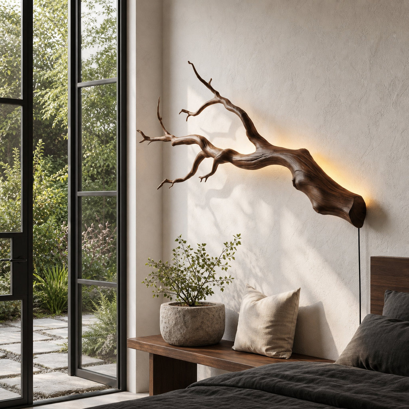 Organic Wall Lamp With Sculptural Tree Branch Design For Living Room - product view 7