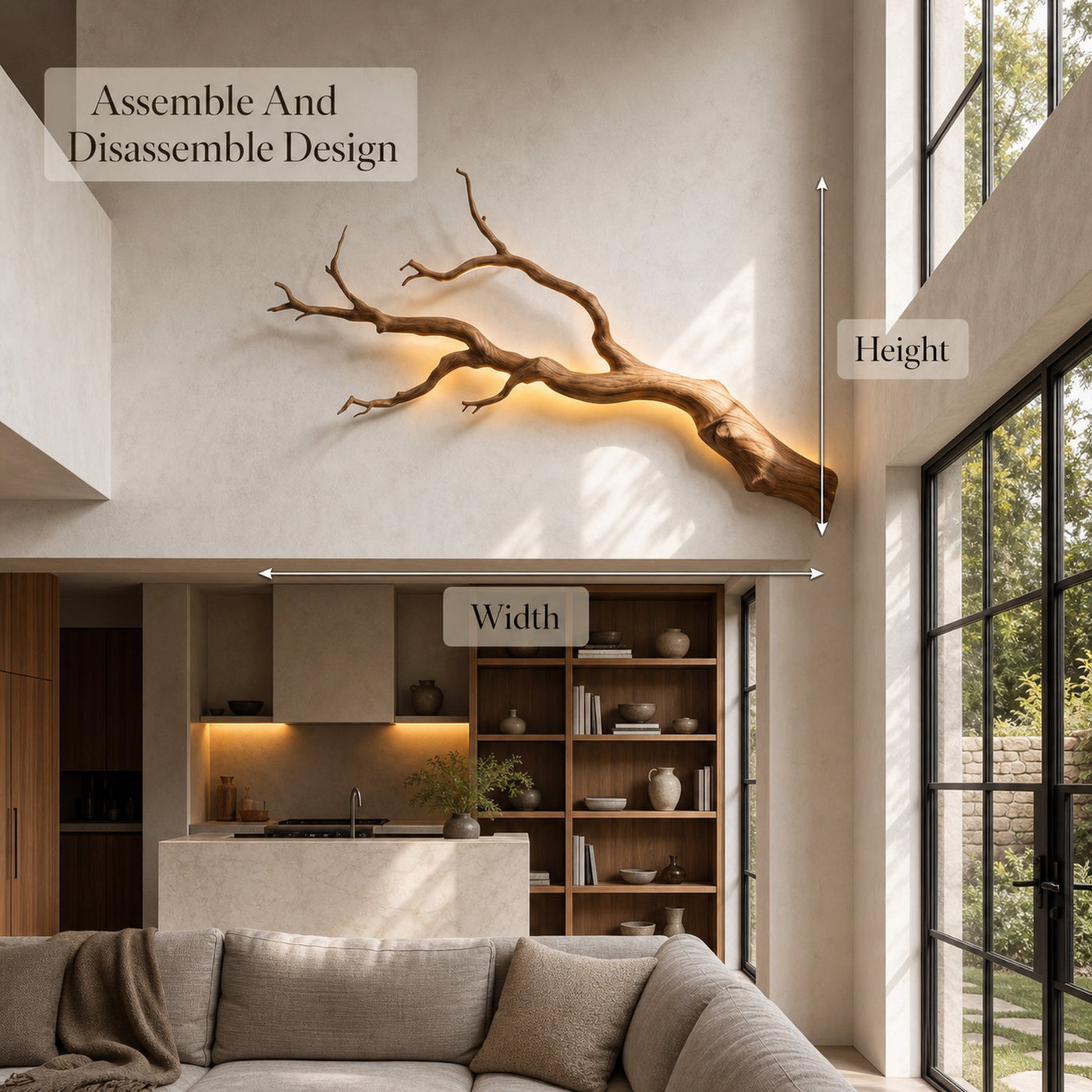 Organic Wall Lamp With Sculptural Tree Branch Design For Living Room - product view 8