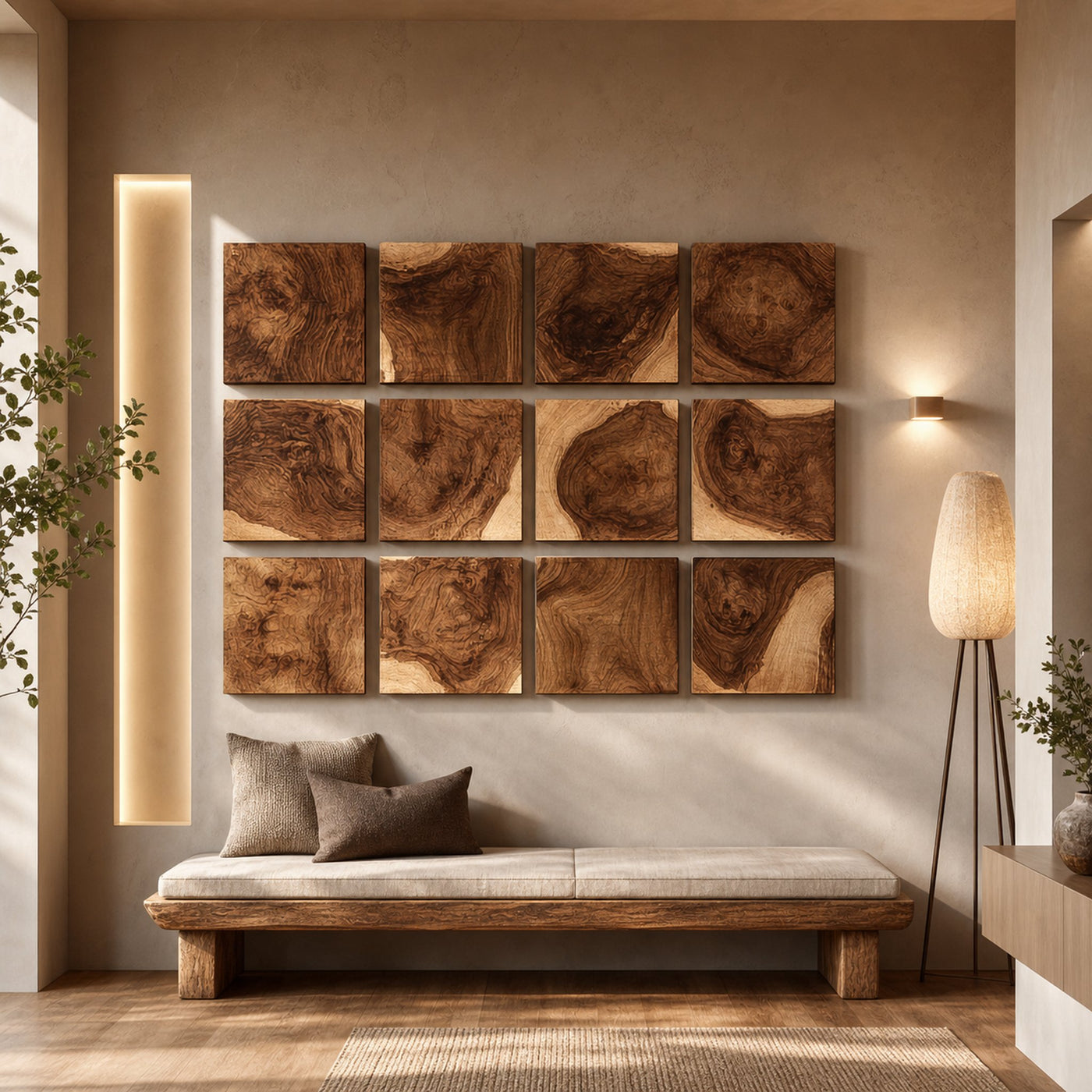 Organic Wood Grain Wall Art For Living Room And Entryway