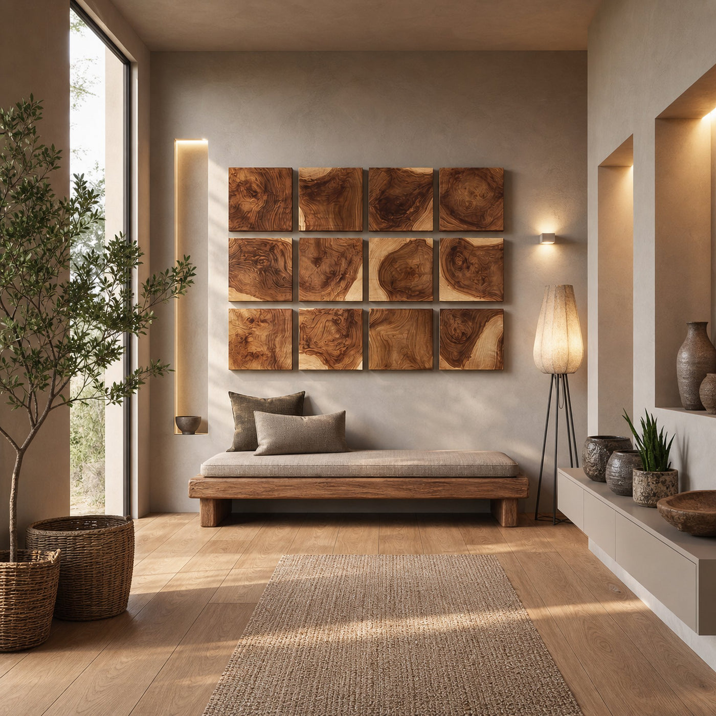 Organic Wood Grain Wall Art For Living Room And Entryway - product view 2